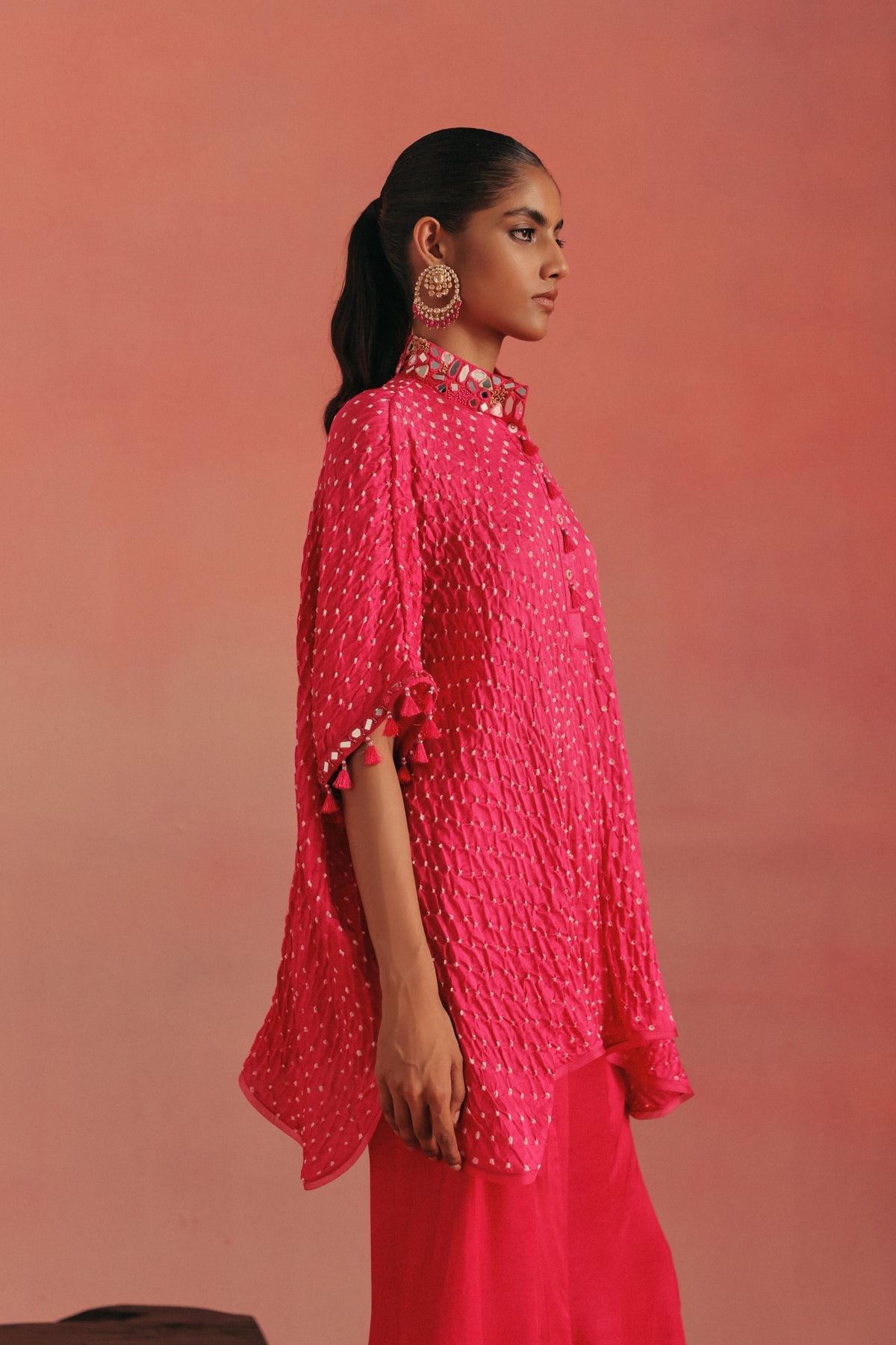 Rai Bandhani Tie Up Tunic Set