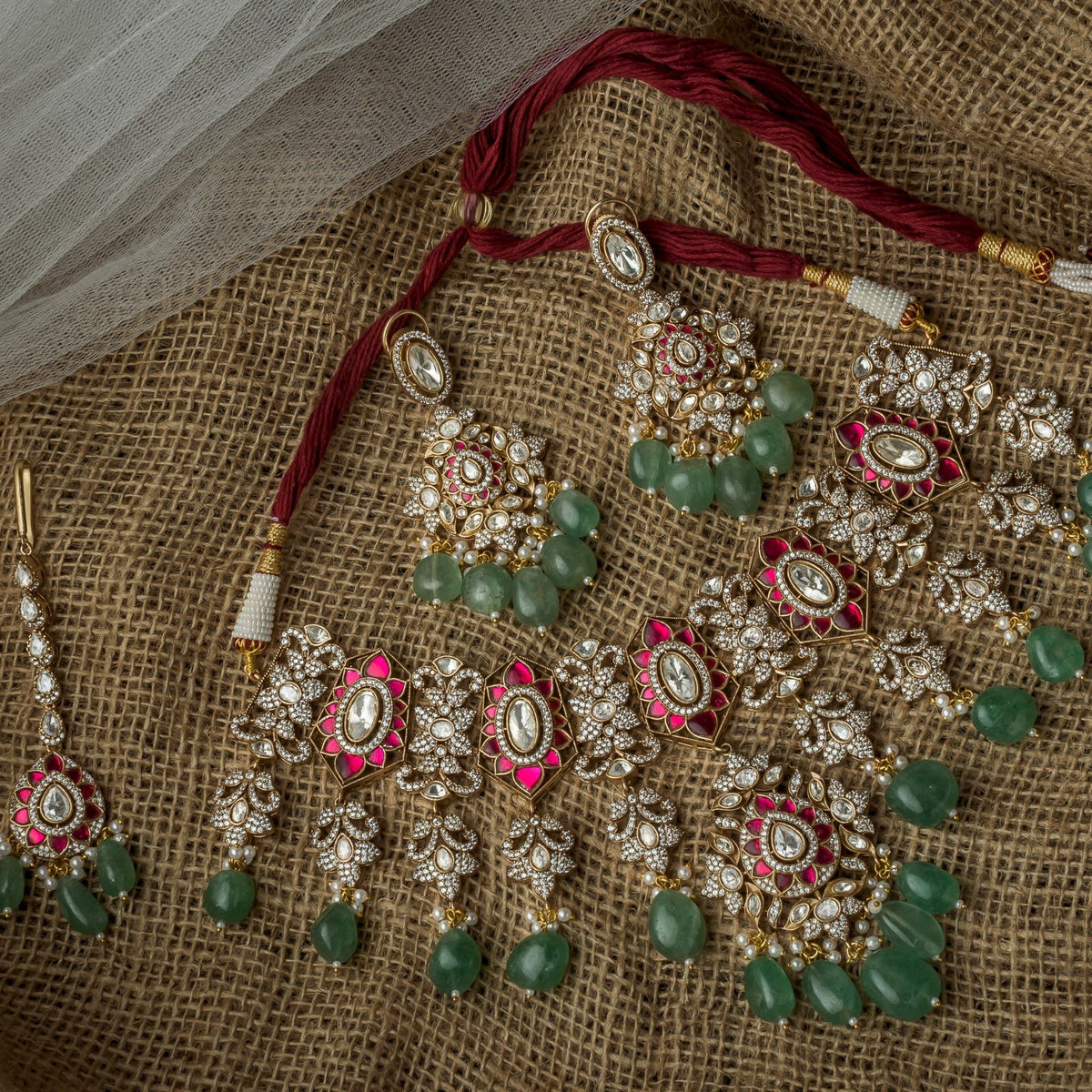 Multicolor Kundan Polki Set