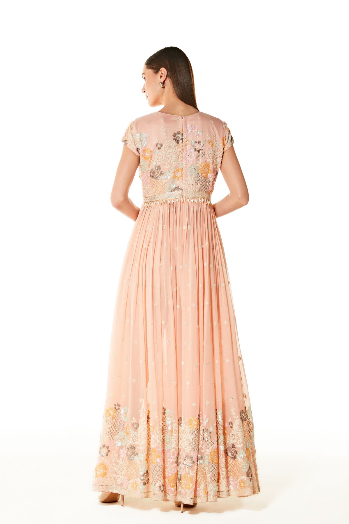 Adah Blush Pink Gown With Pant