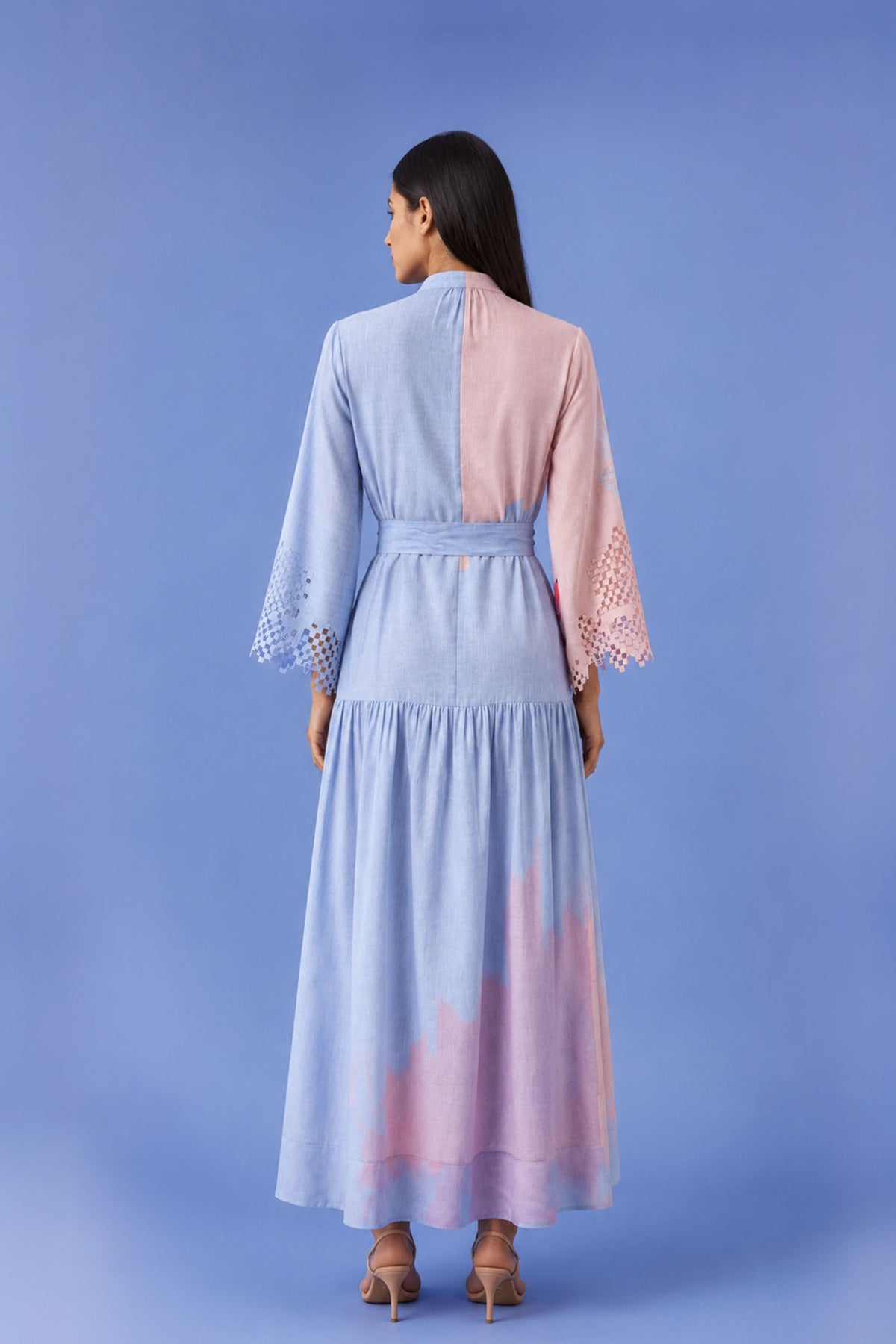 Ikat Cutwork Long Dress