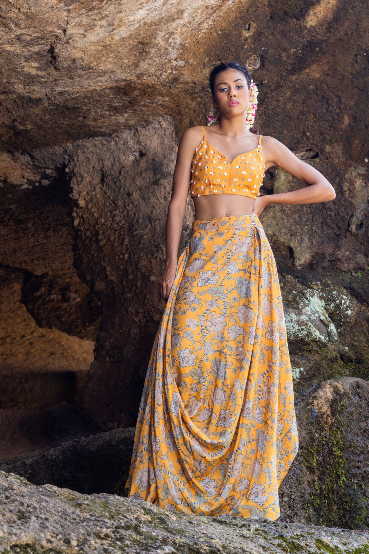 Yellow Drape Co Ord