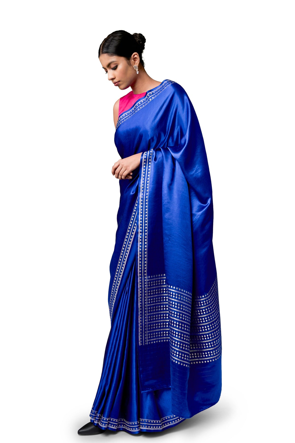 Royal Blue Gajji Satin Saree
