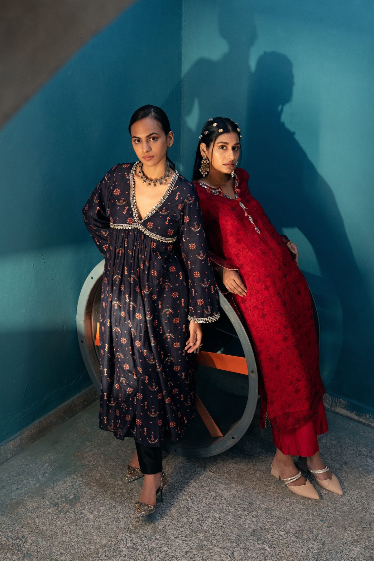 Jaal Print Embellished Kurta and Palazzo