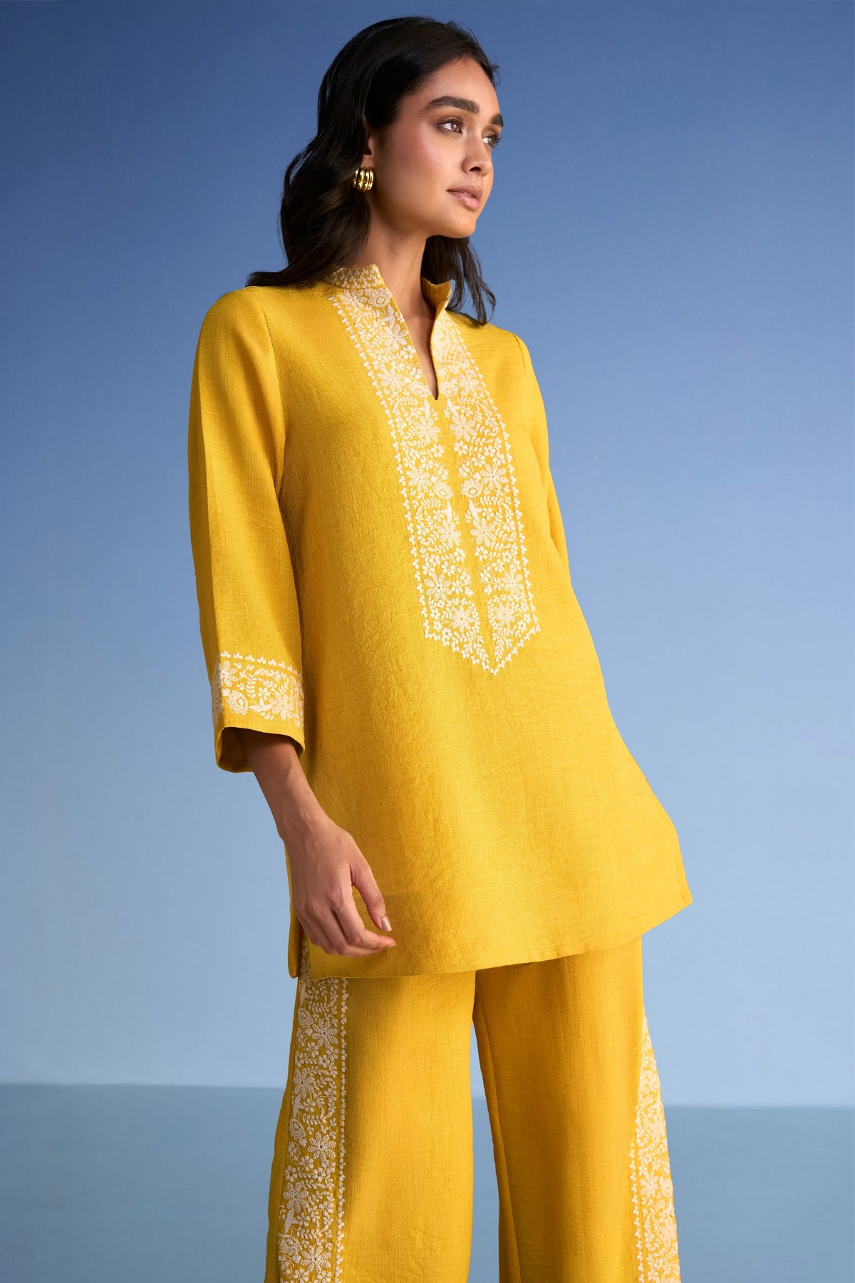 Embroidered Longline Top