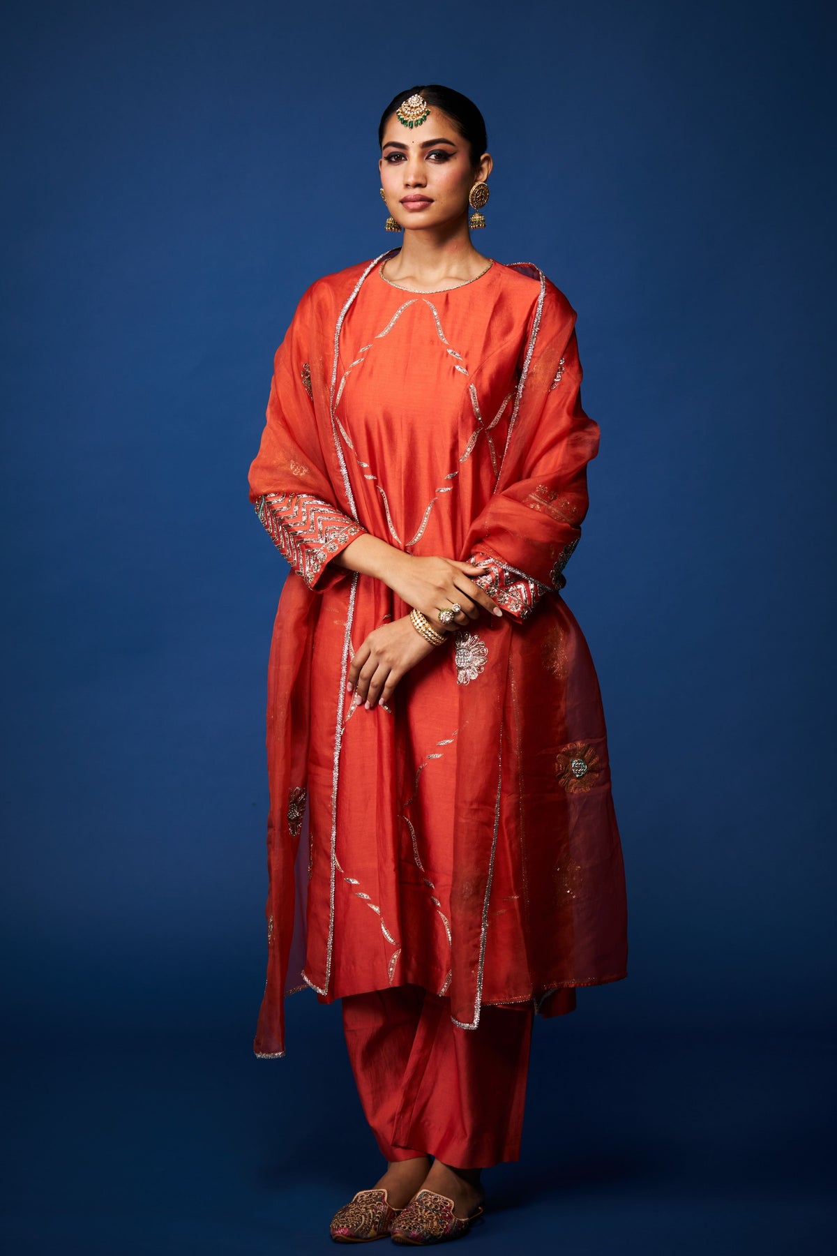 Rust Chandani Anarkali Set