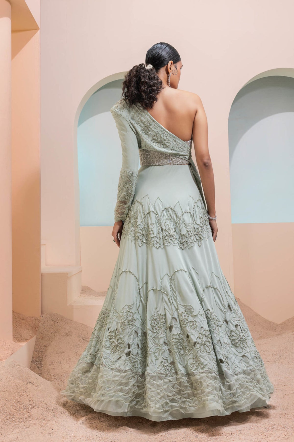 Mint Lehenga Jacket Set