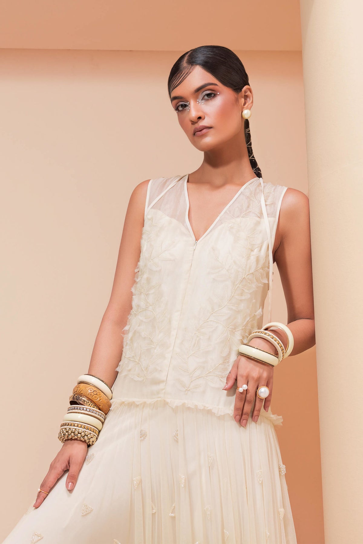 Organza Low Waist Dress