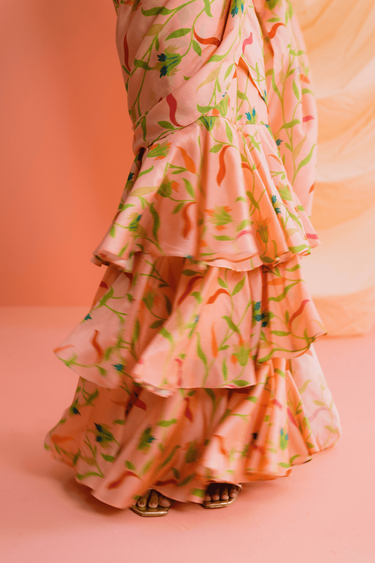 Ruffle Pre Stitched Saree