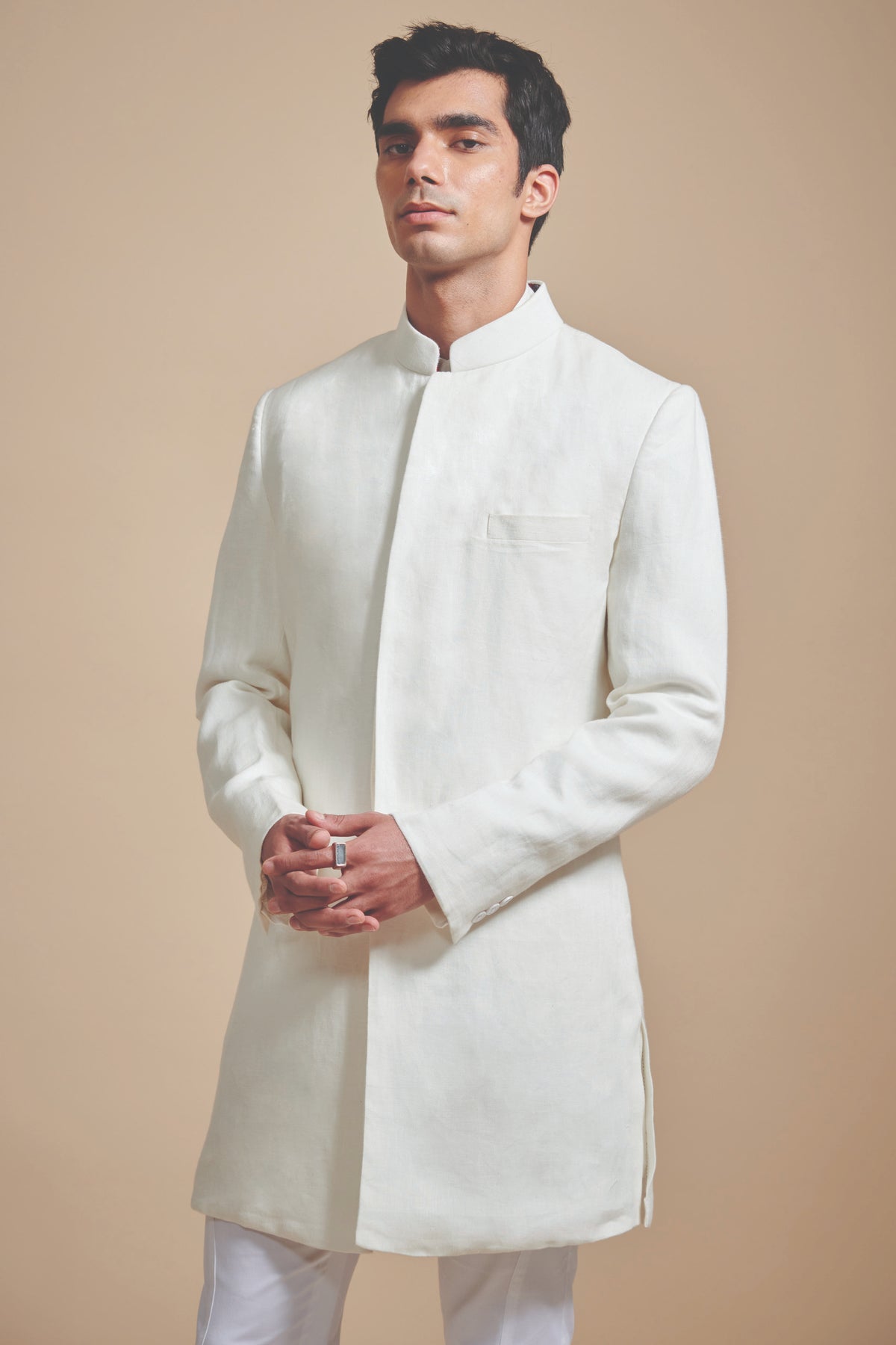 The Short Concealed Placket Achkan