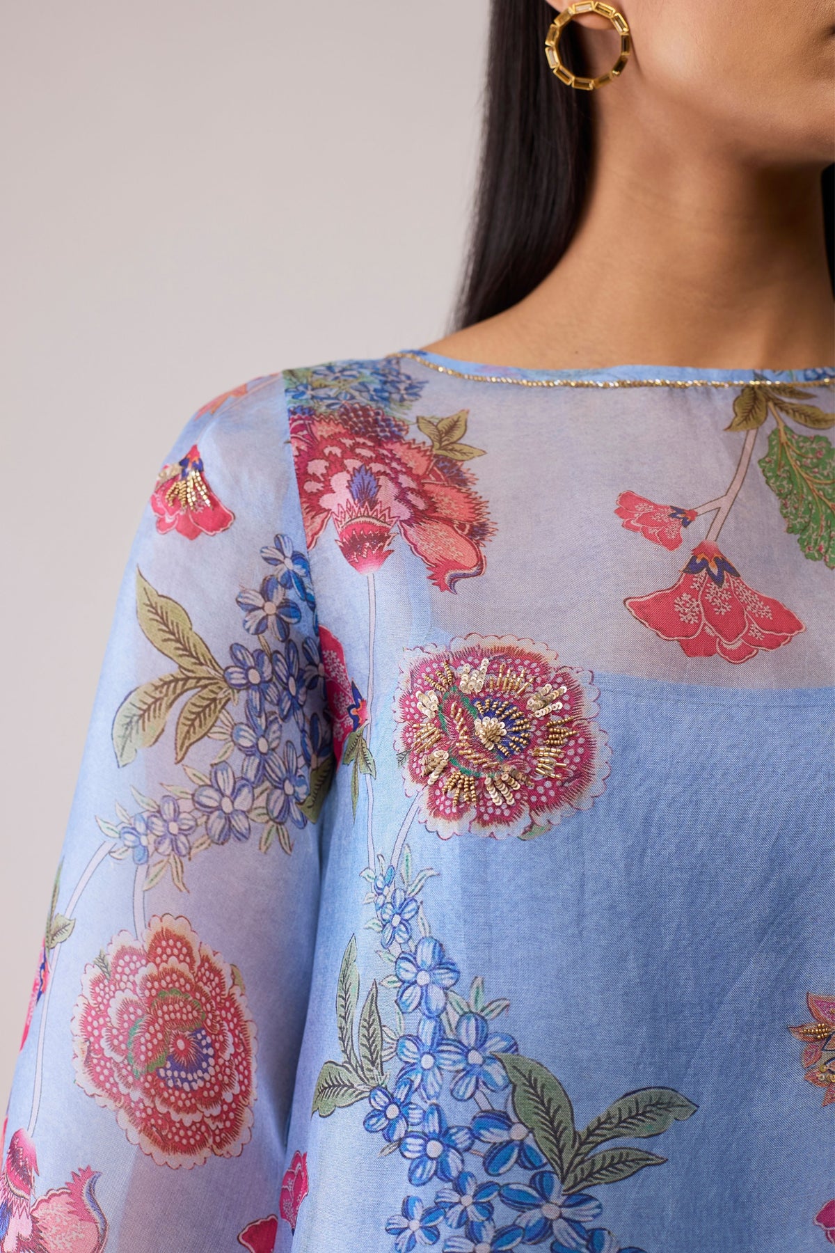 Myla Blue Print Kurta Set