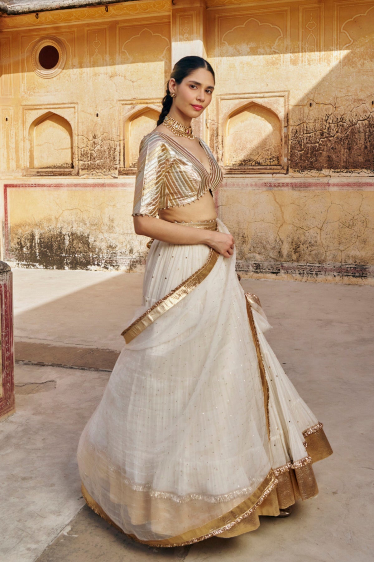 Ivory Lehenga Set