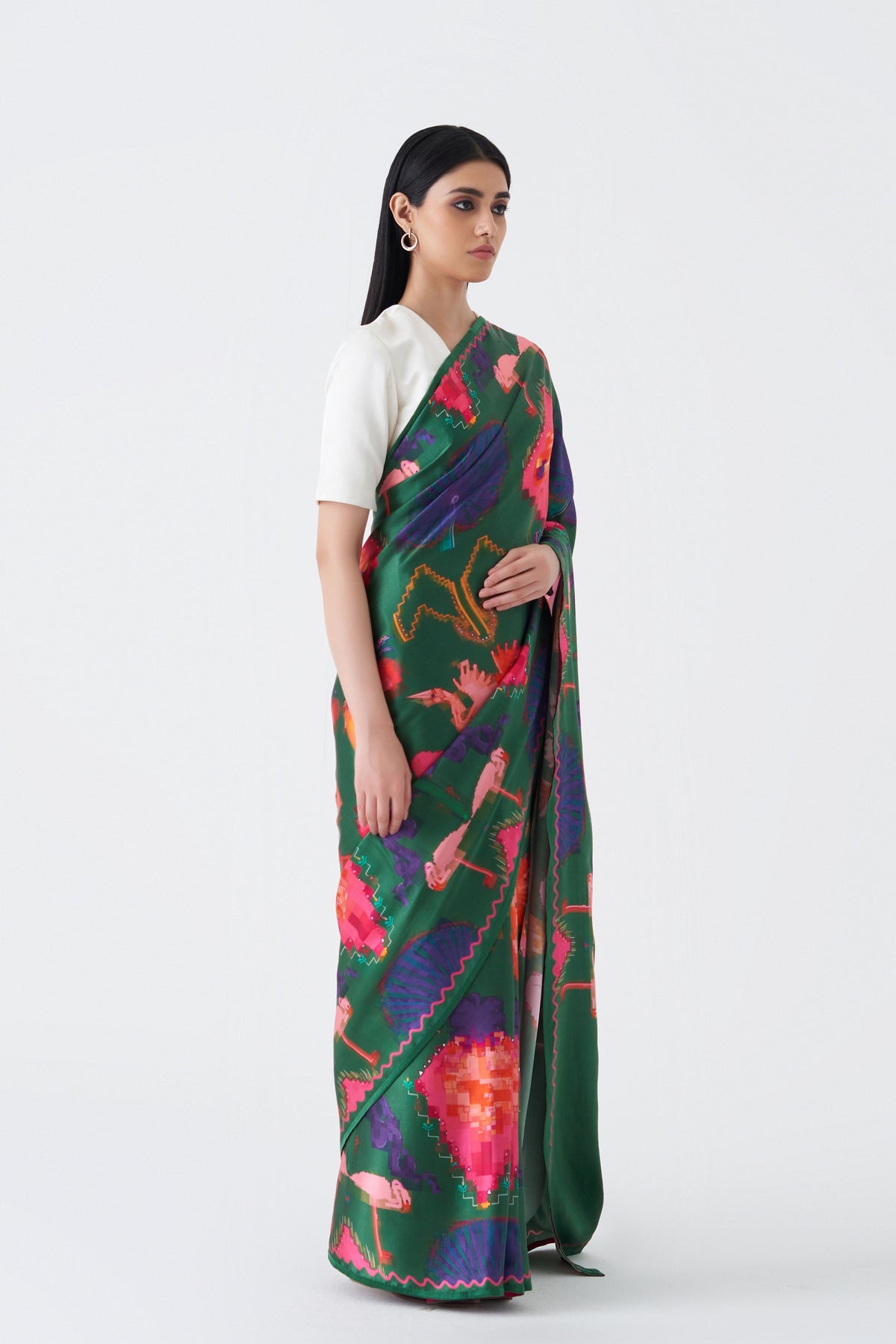 Printed Oaxaca Verde Saree
