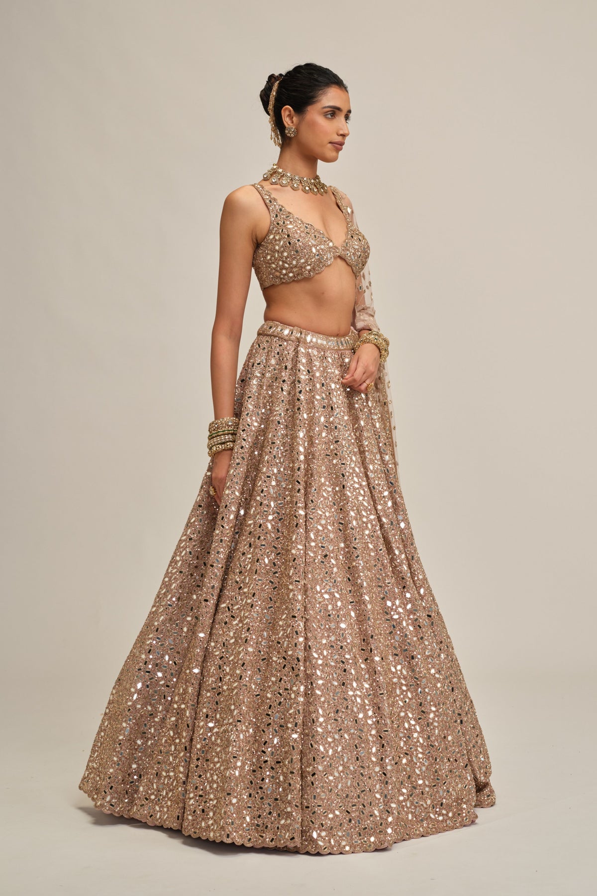 Ash Mirror Lehenga Set