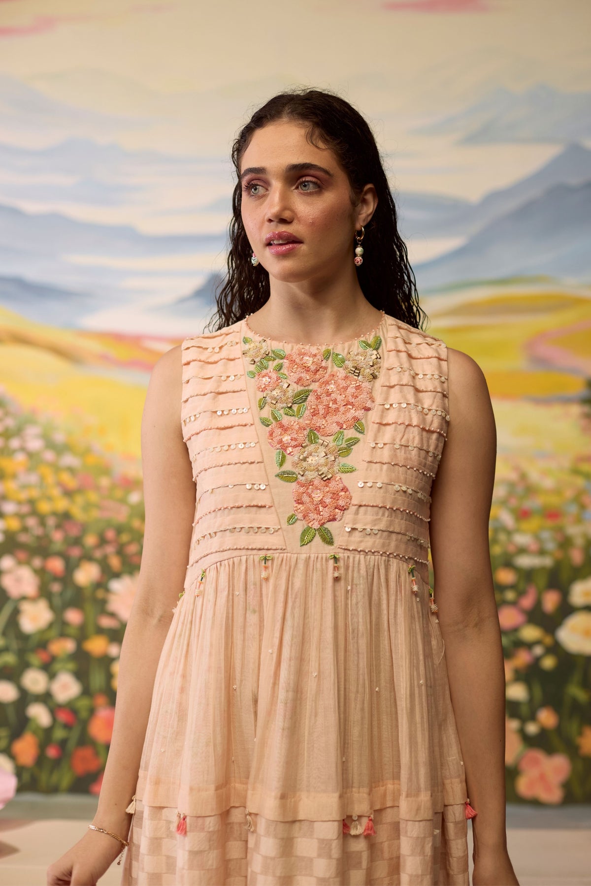 Sorbet Floral Beaded Dress