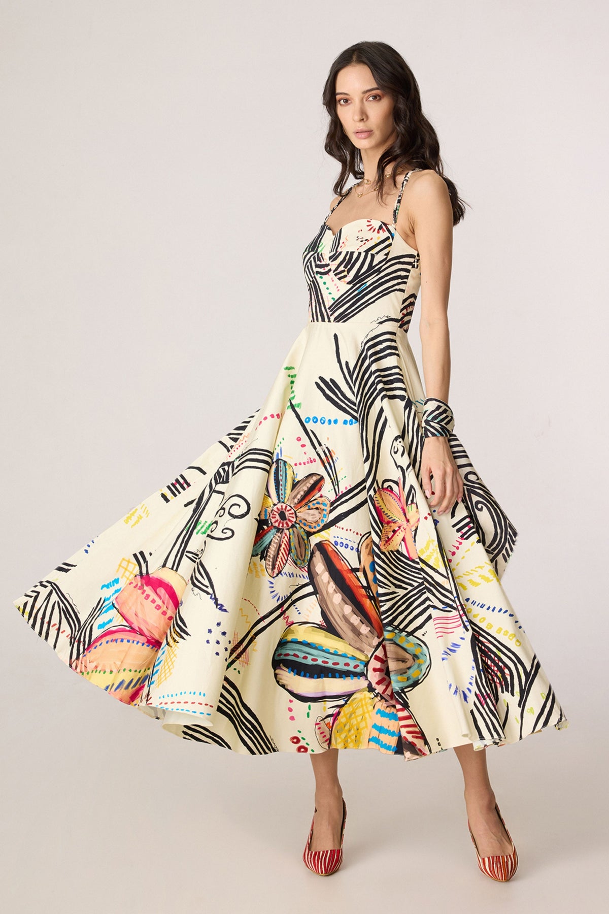 Doodle Print Marilyn Dress