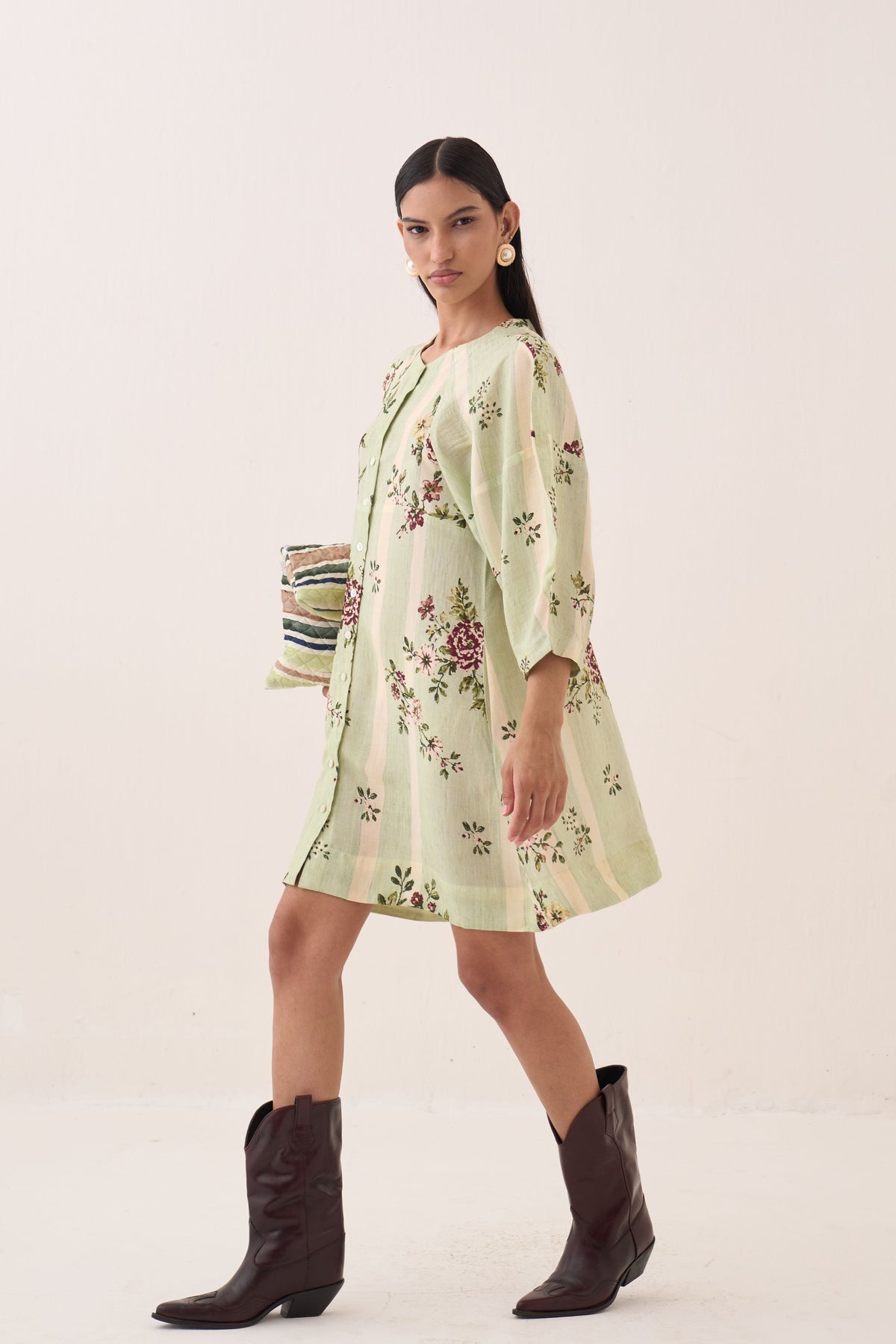 Bagiya Bubble Sleeve Aline Dress