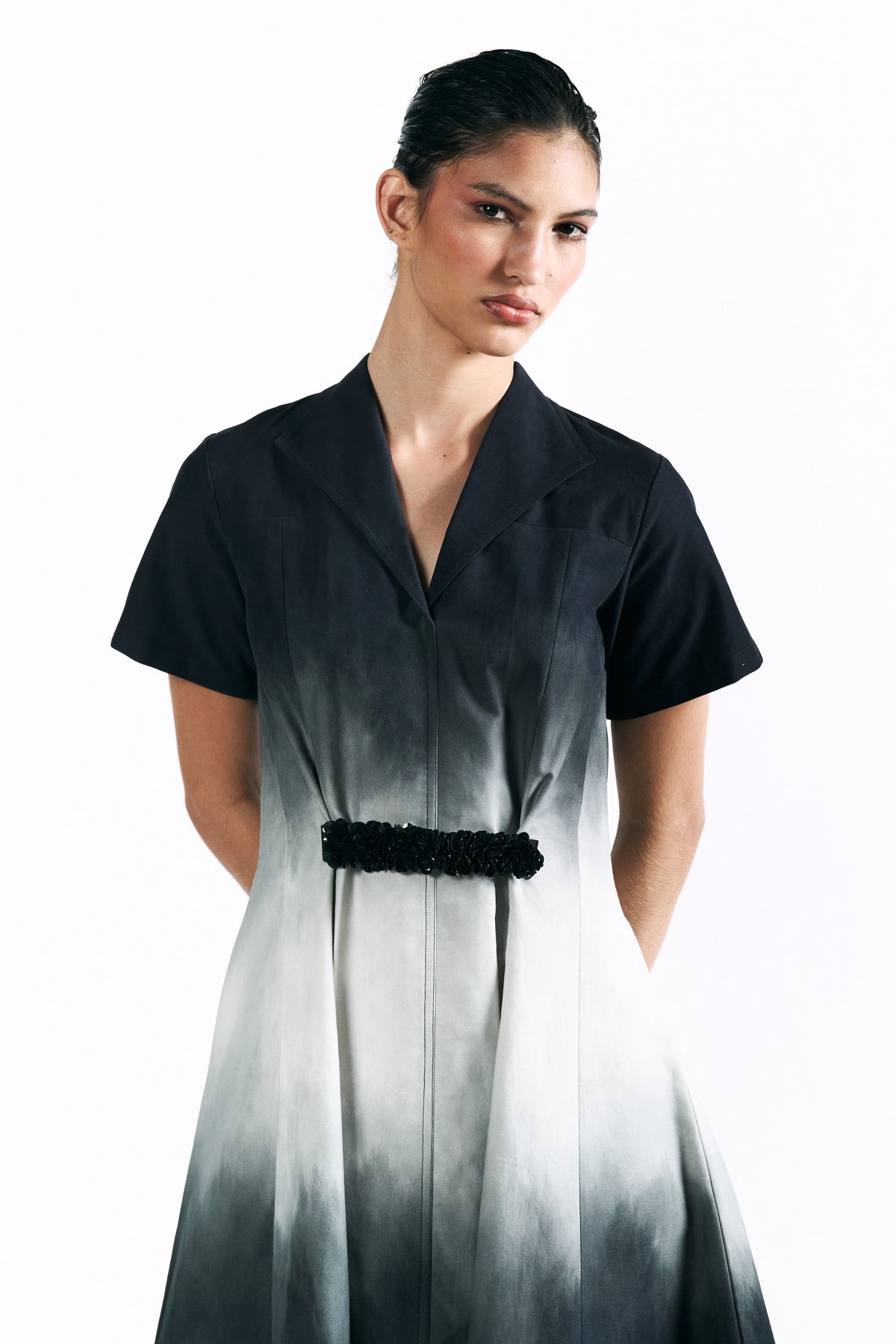 Midnight Belted Dress