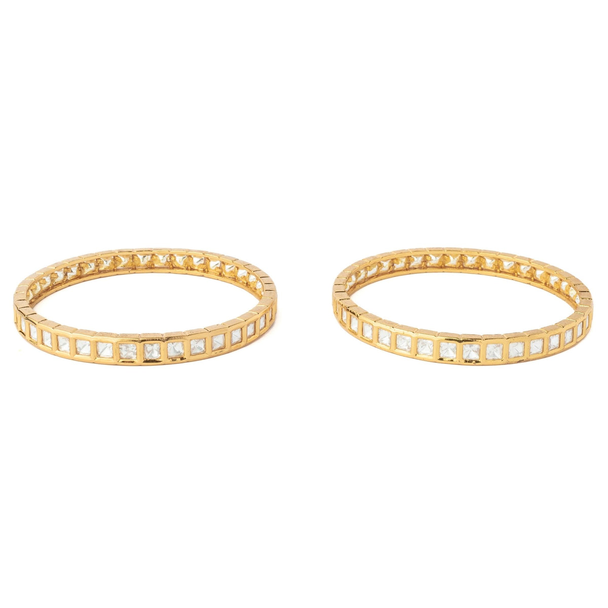 Gold Plated Womens Kundan Bangles