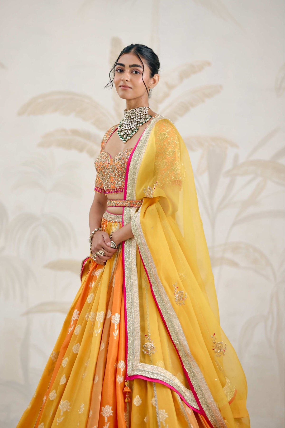 Multi-coloured Lehenga Set