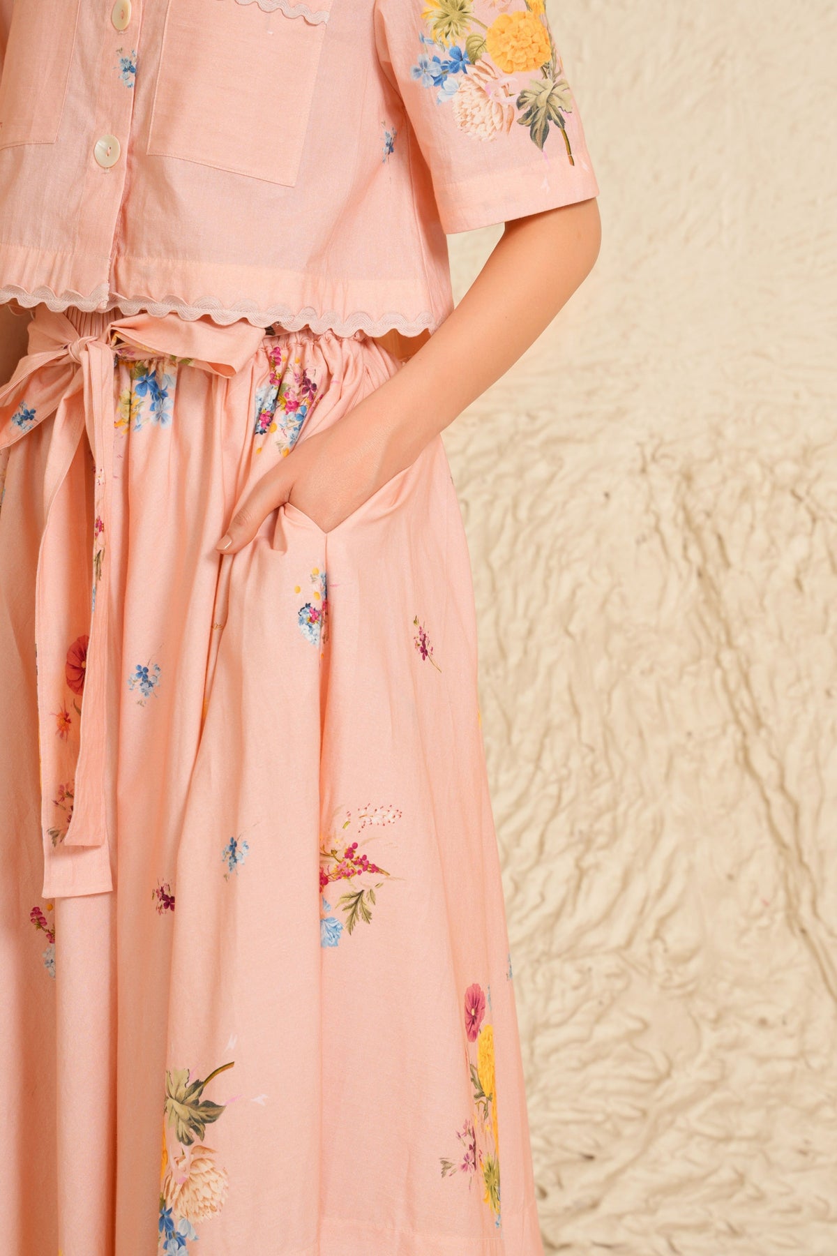 Nude Pink Skirt Set