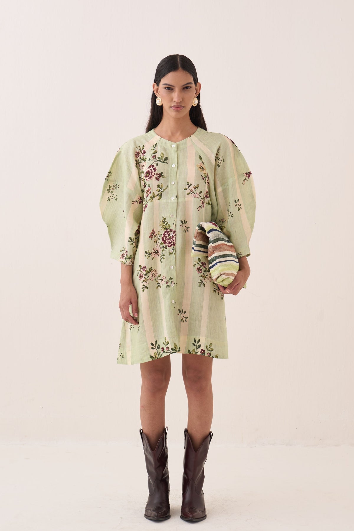 Bagiya Bubble Sleeve Aline Dress