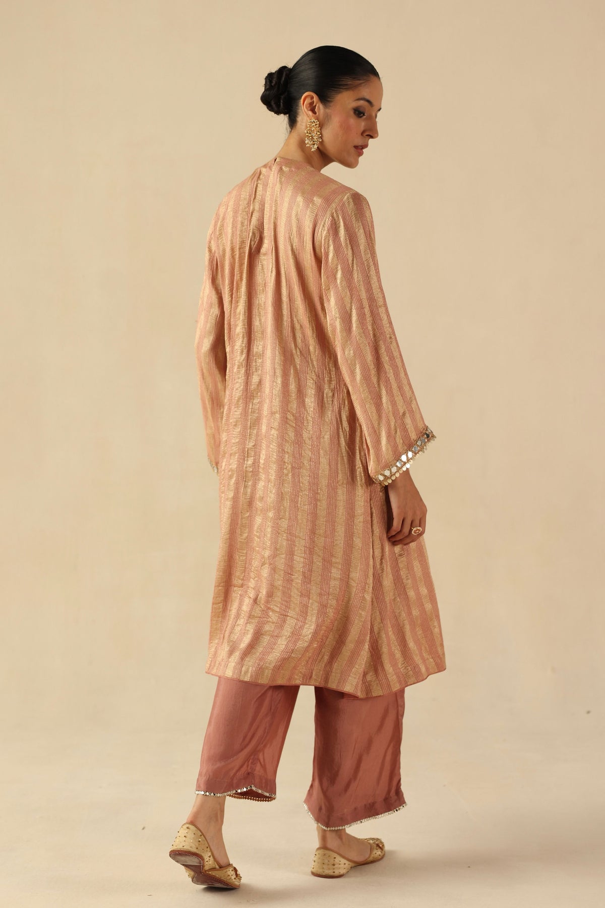 Peach Naksh Kurta Set