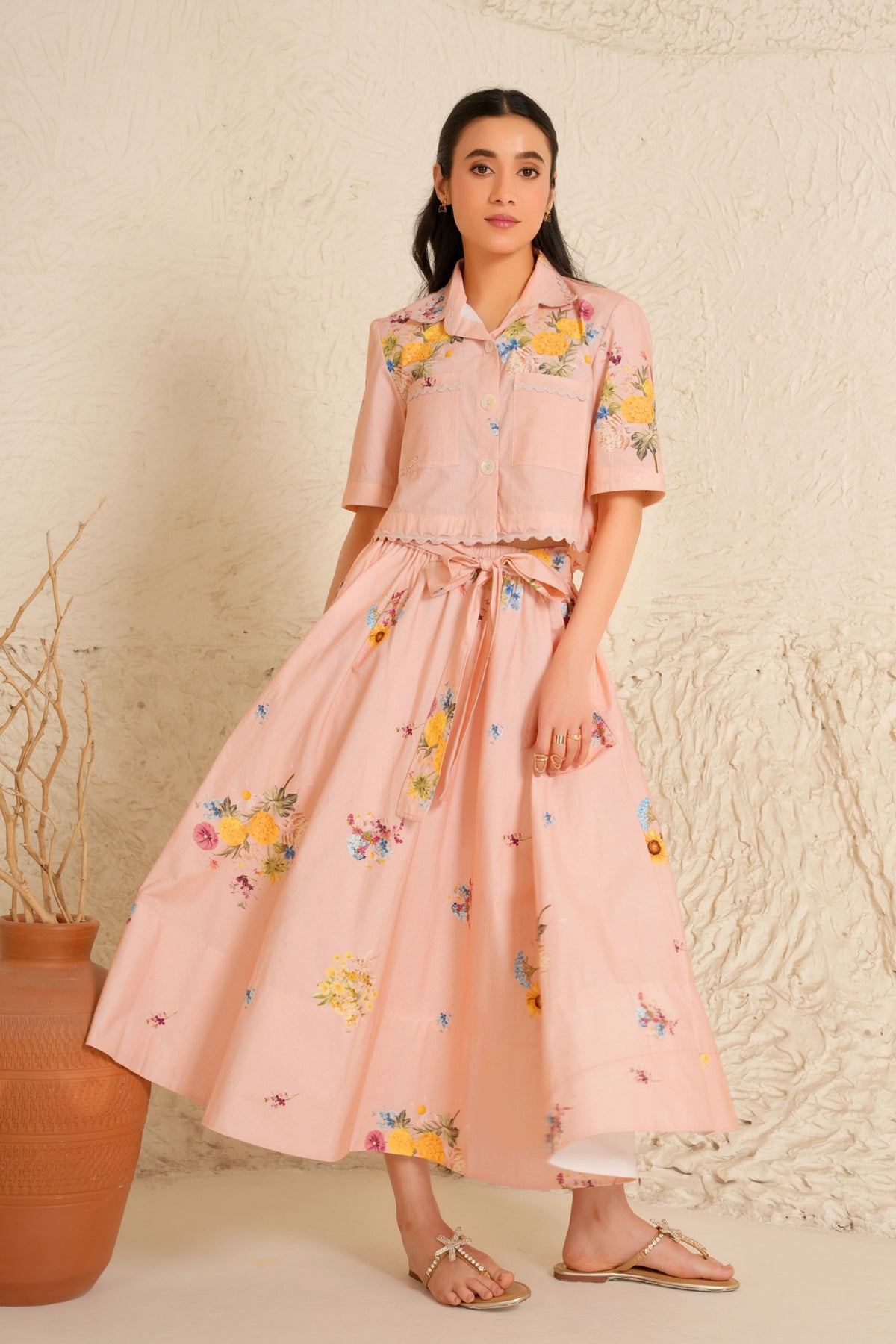 Nude Pink Skirt Set