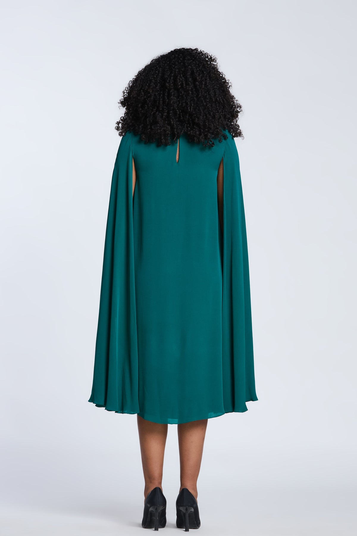Cape Sleeves Trapeze Dress
