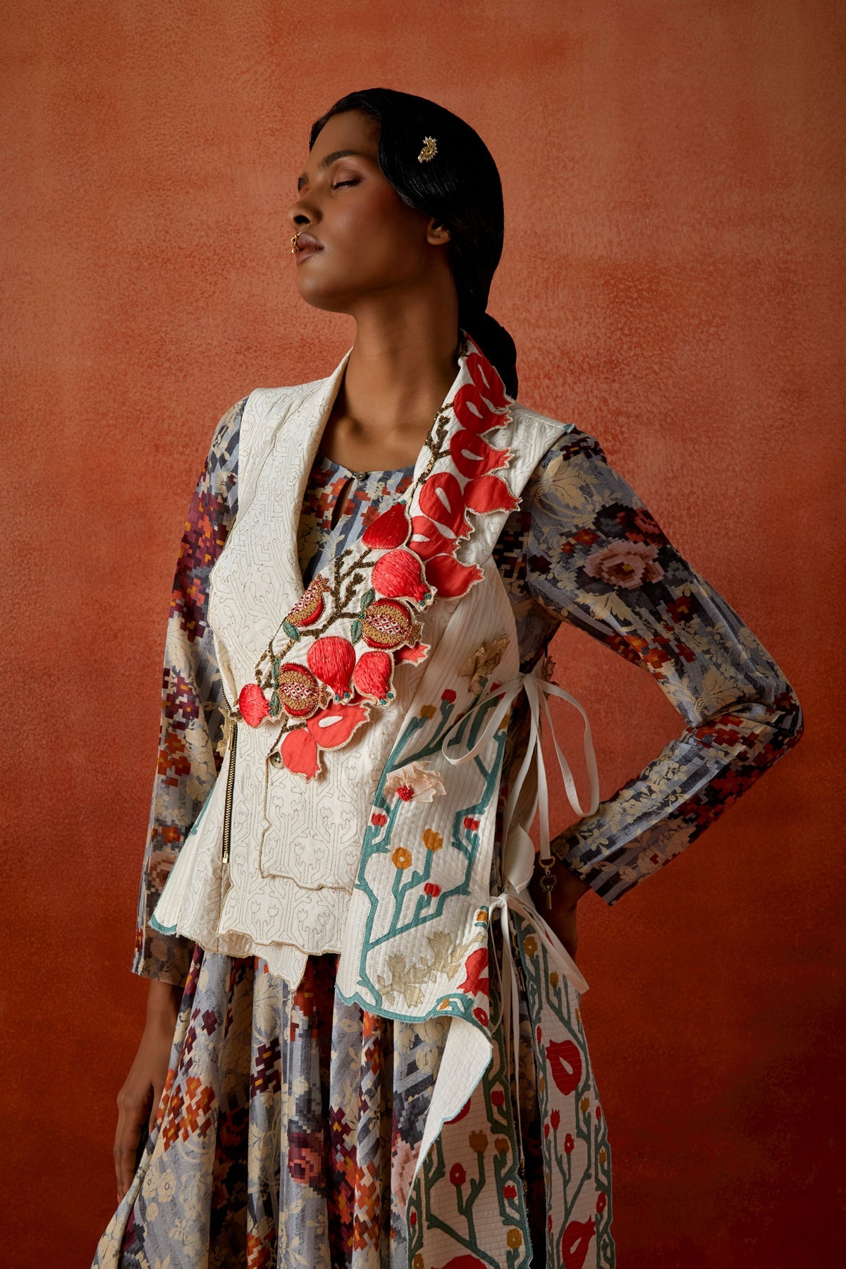 Printed Kurta Jacket Set