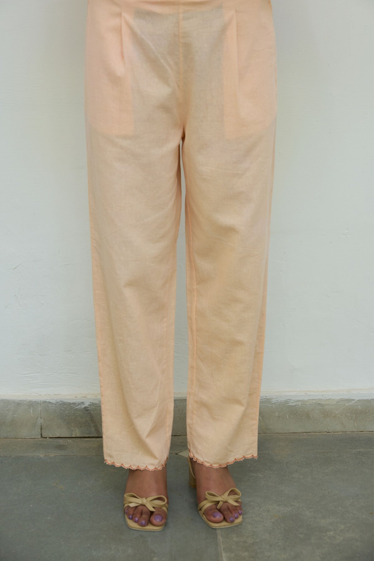 Peach Cotton Trousers