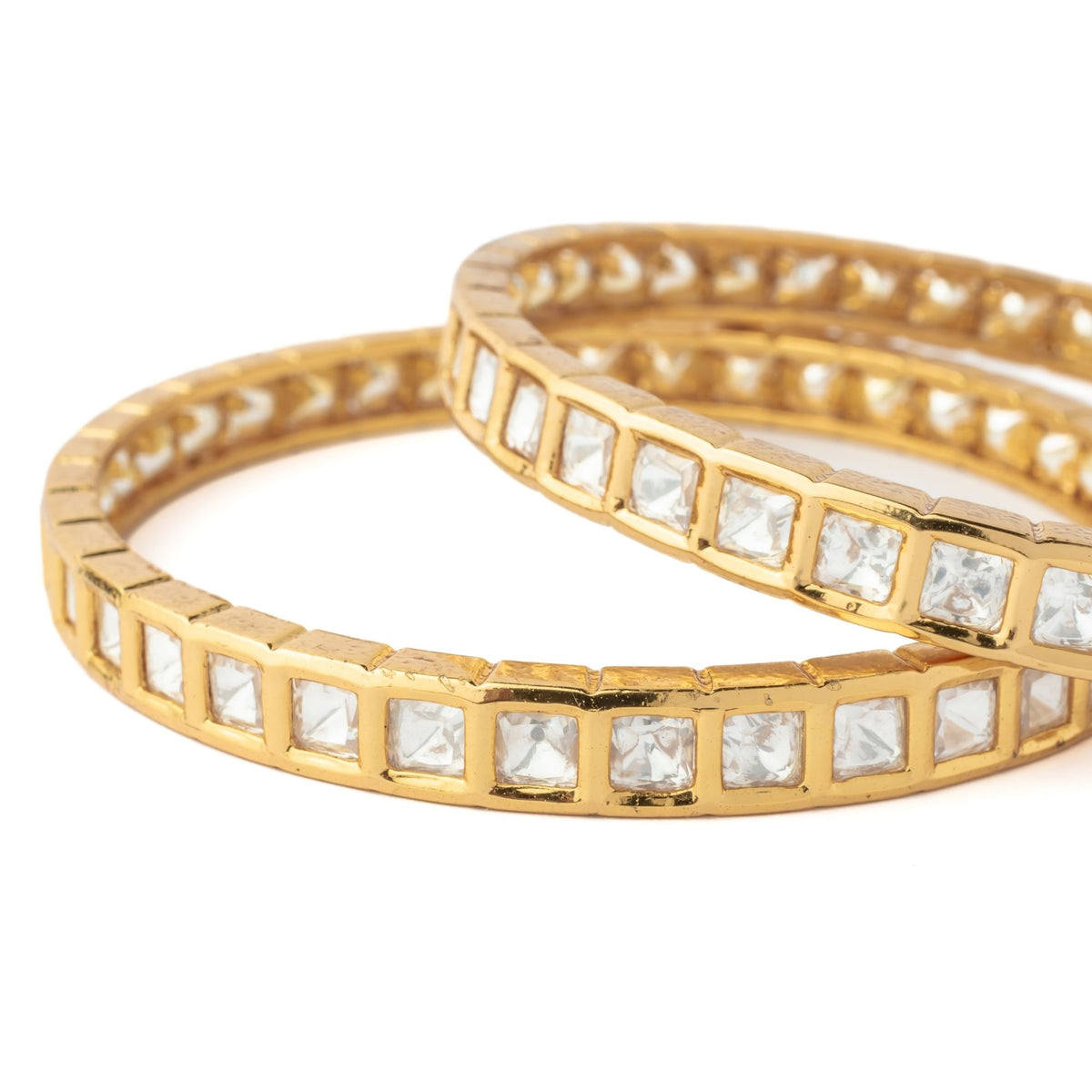 Gold Plated Womens Kundan Bangles