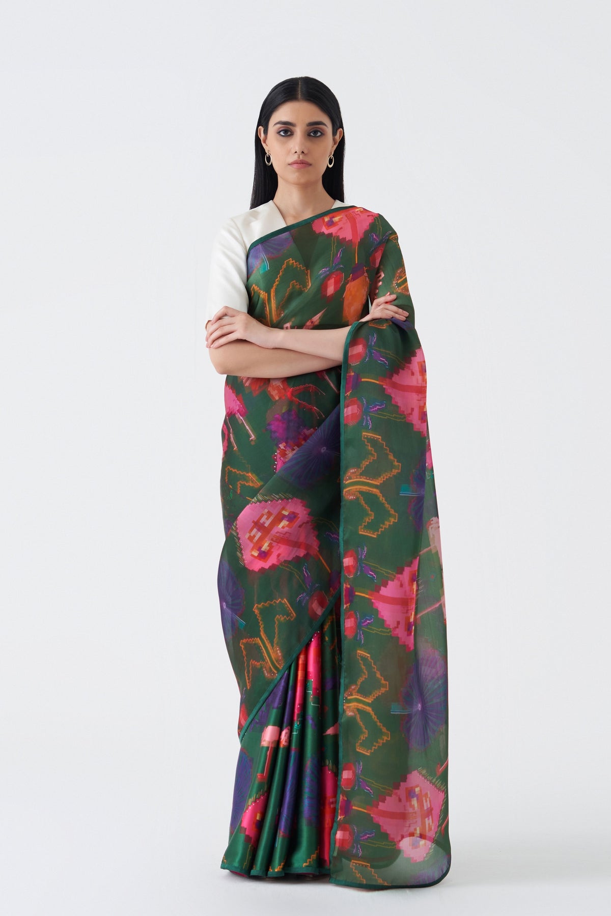 Printed Oaxaca Verde Saree