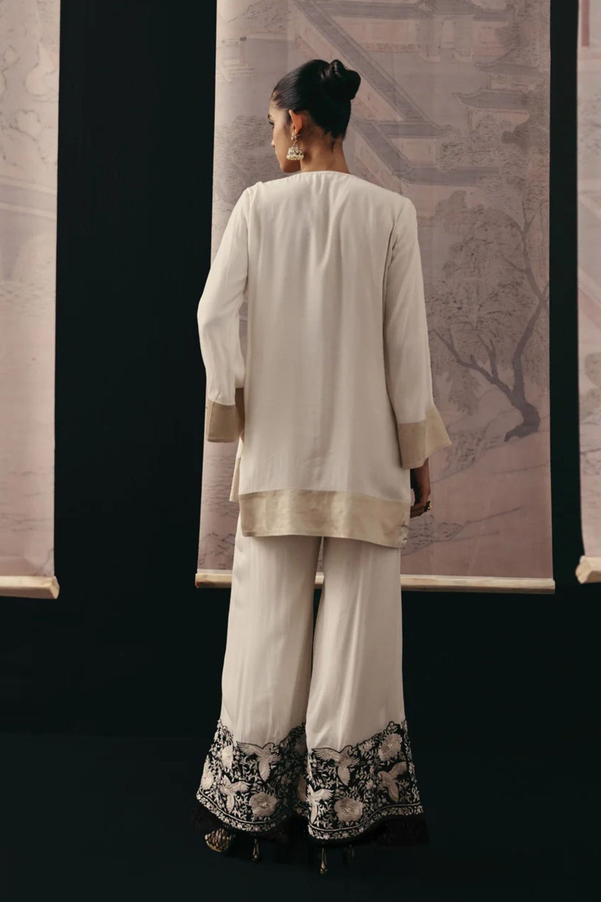 Beige Beadwork Kurta