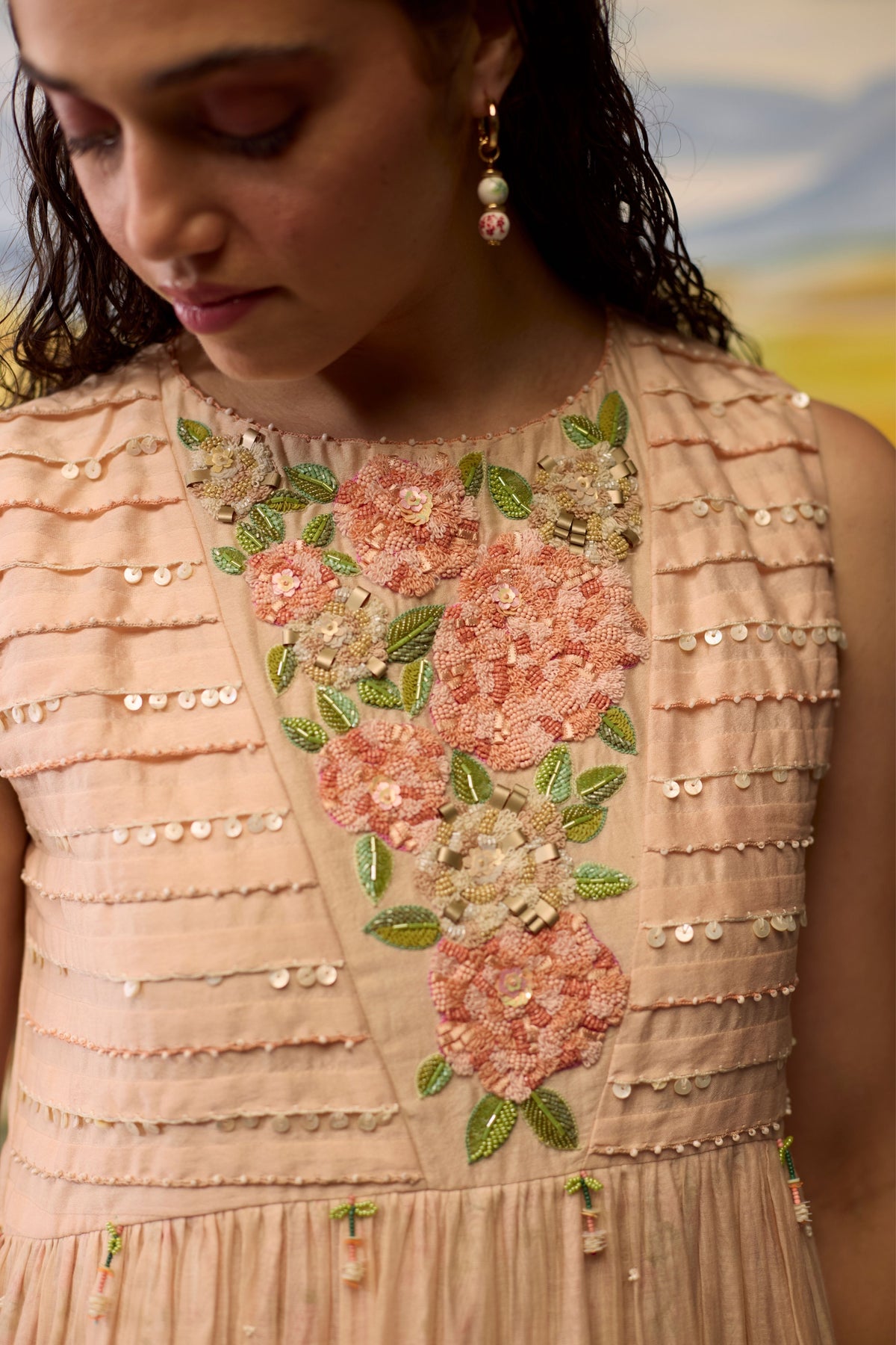 Sorbet Floral Beaded Dress