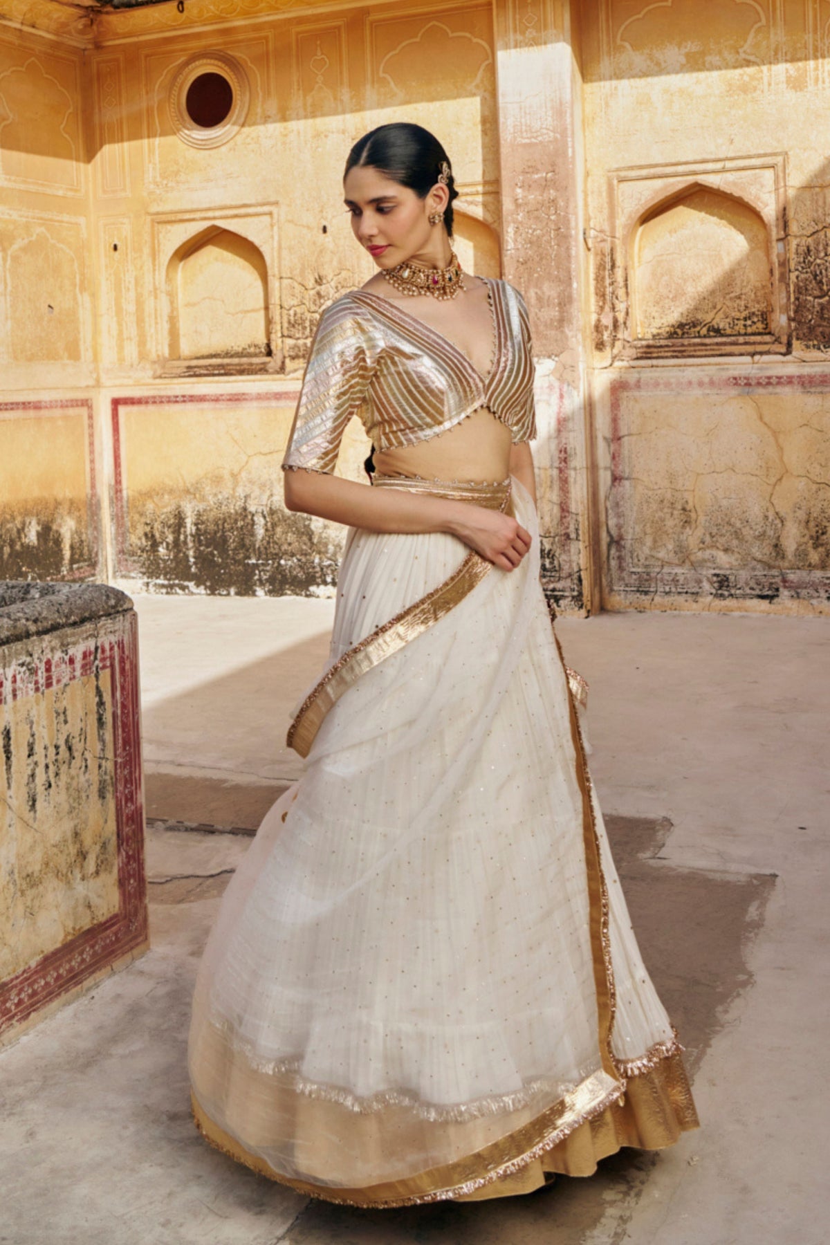 Ivory Lehenga Set