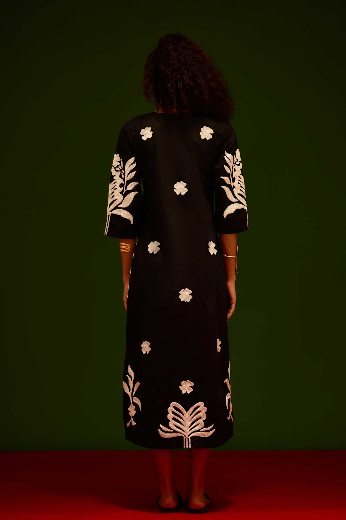 Ivory Tulip Black Dress
