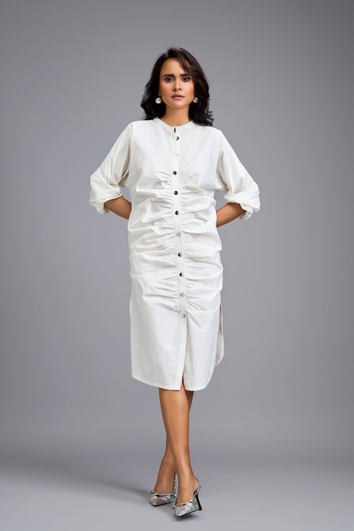 Ruched Rolled up Dress