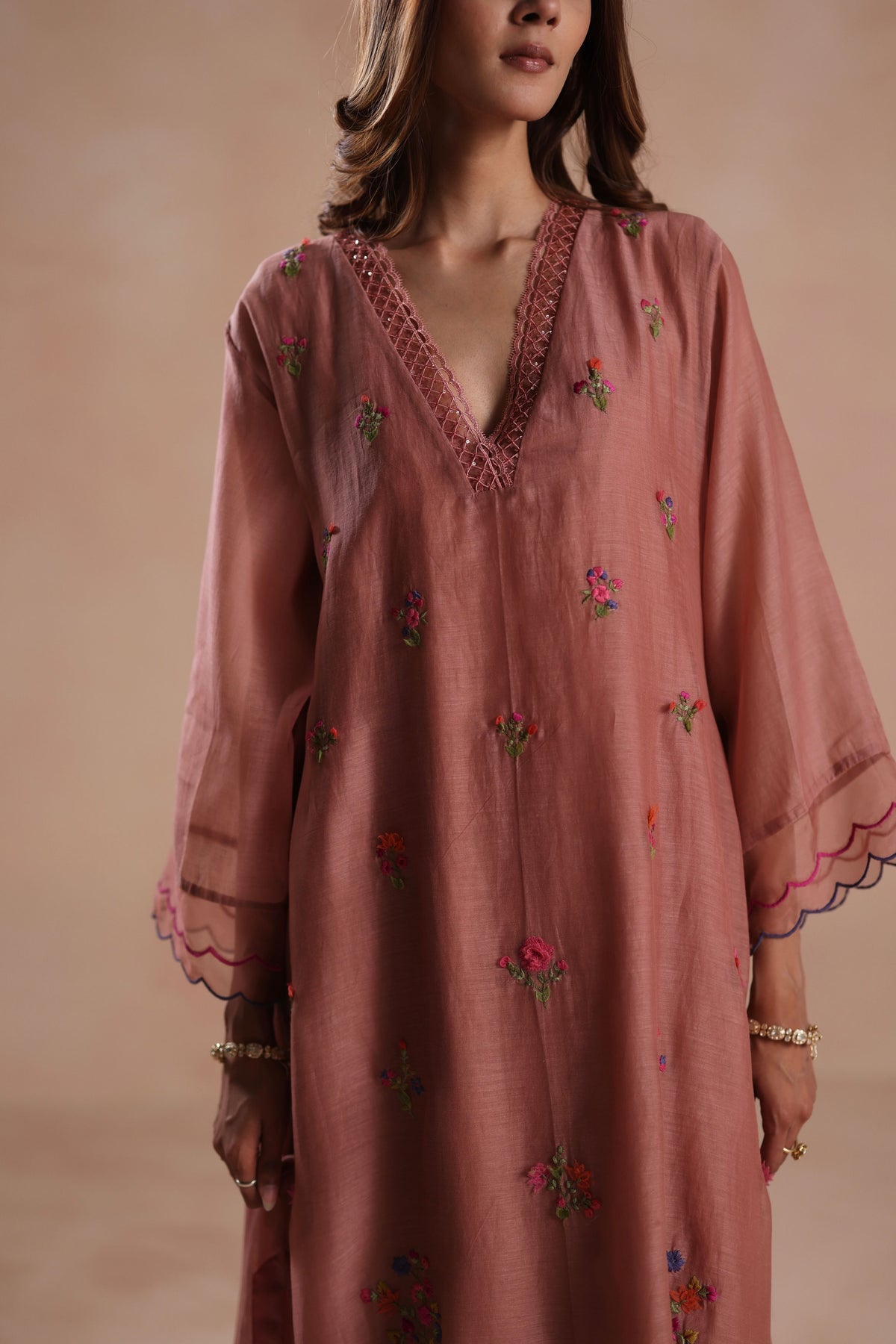 Zeya Copper Kurta Set