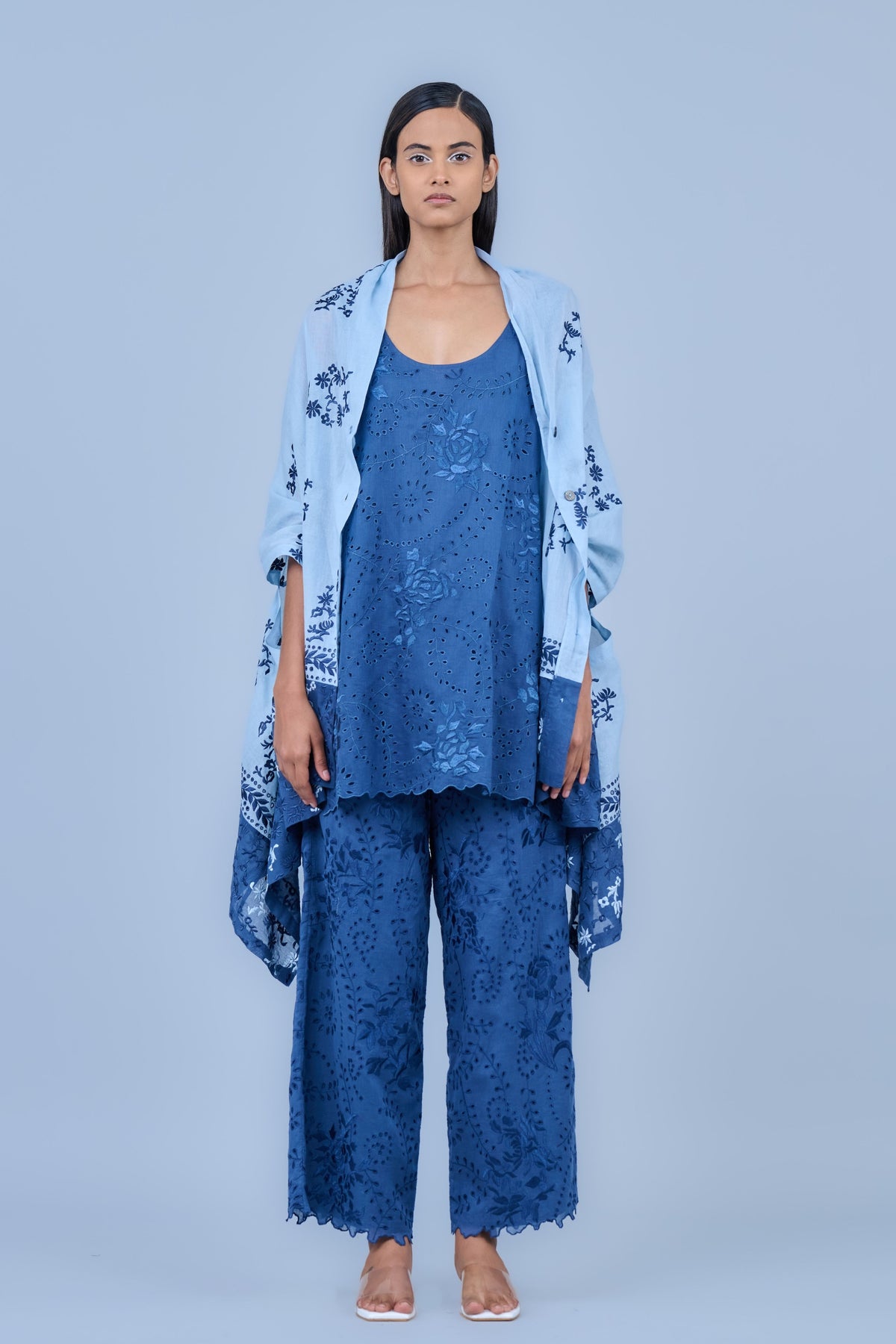 Space Blue Cutwork Cape