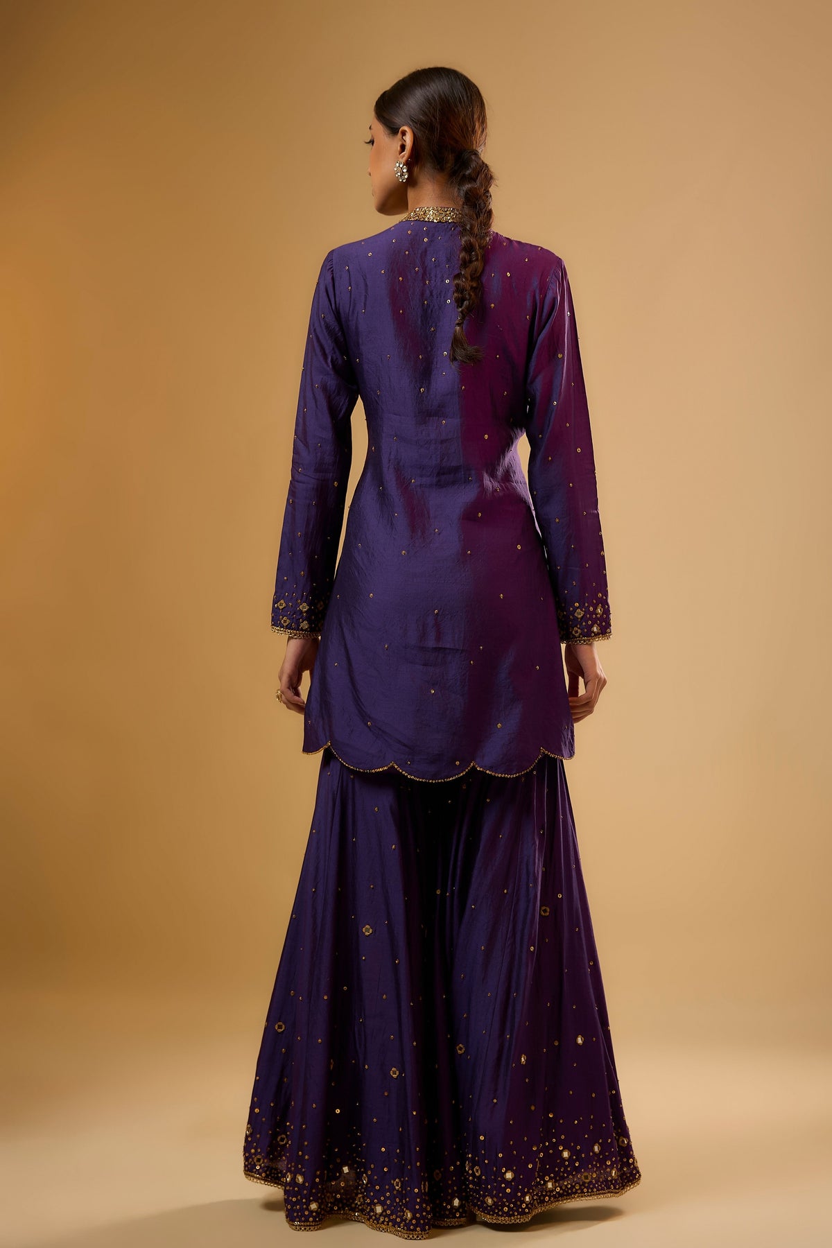 Purple Sharara Set