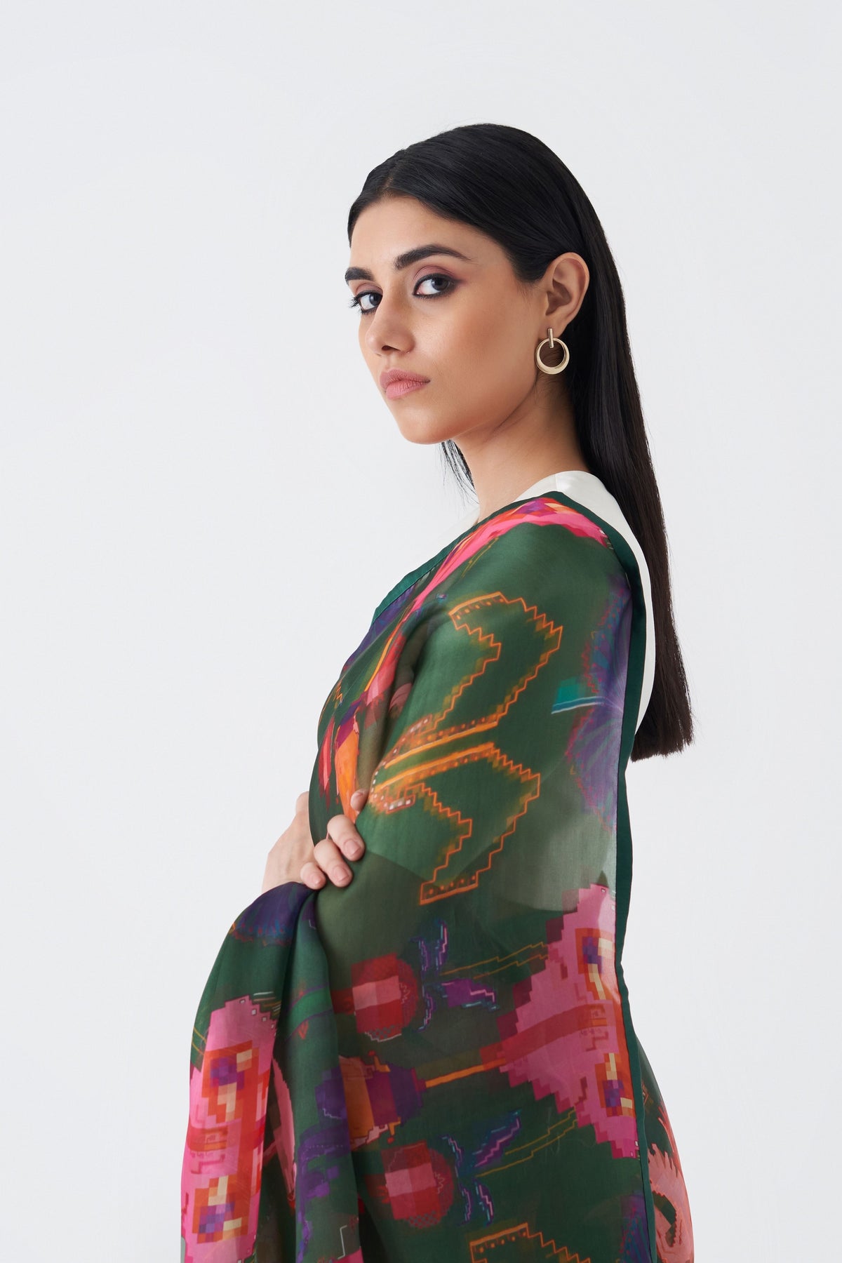 Printed Oaxaca Verde Saree