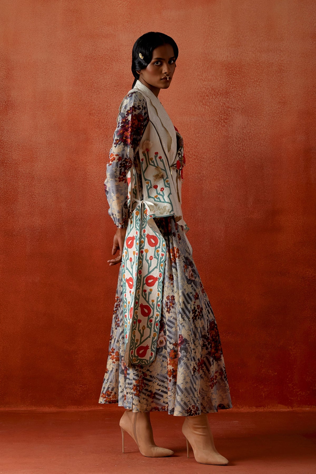 Printed Kurta Jacket Set