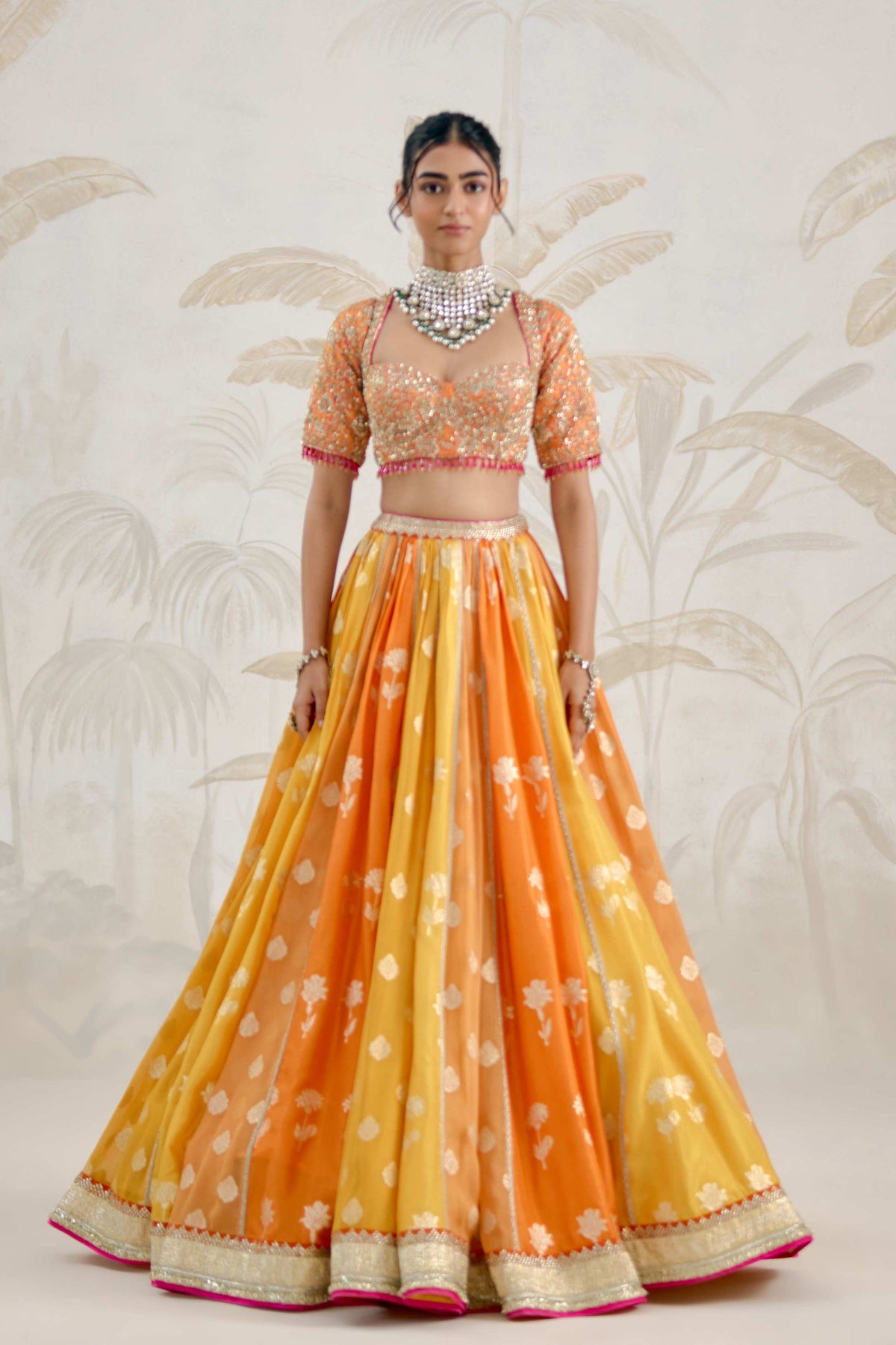 Multi-coloured Lehenga Set