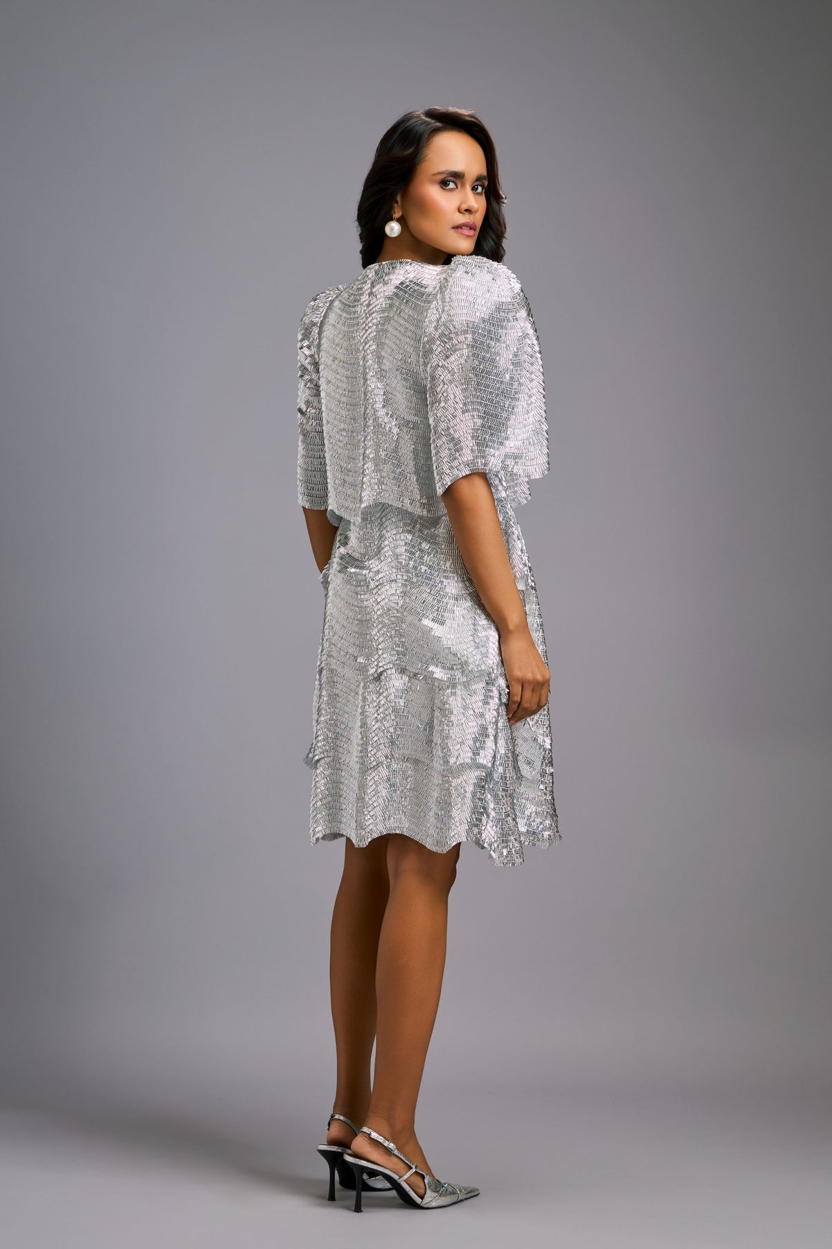 Silver Blue Shimmer Textured