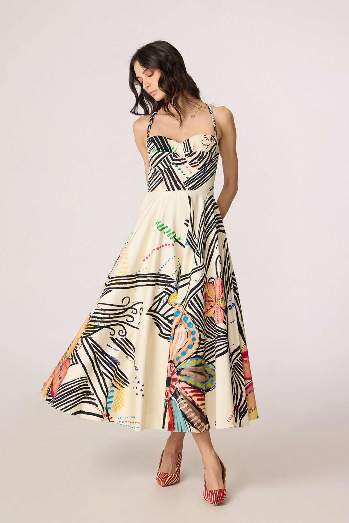 Doodle Print Marilyn Dress