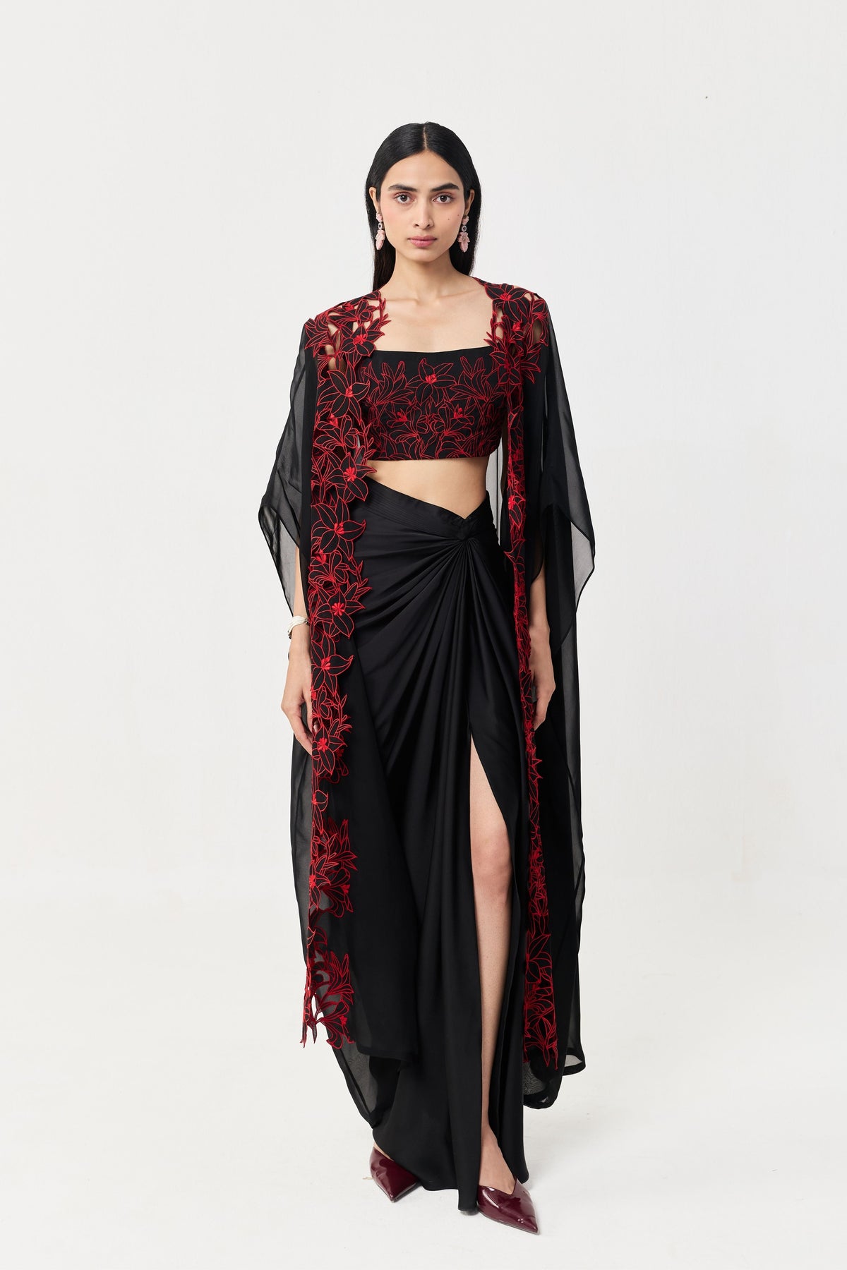 Wild Lily Black Red Cape Set