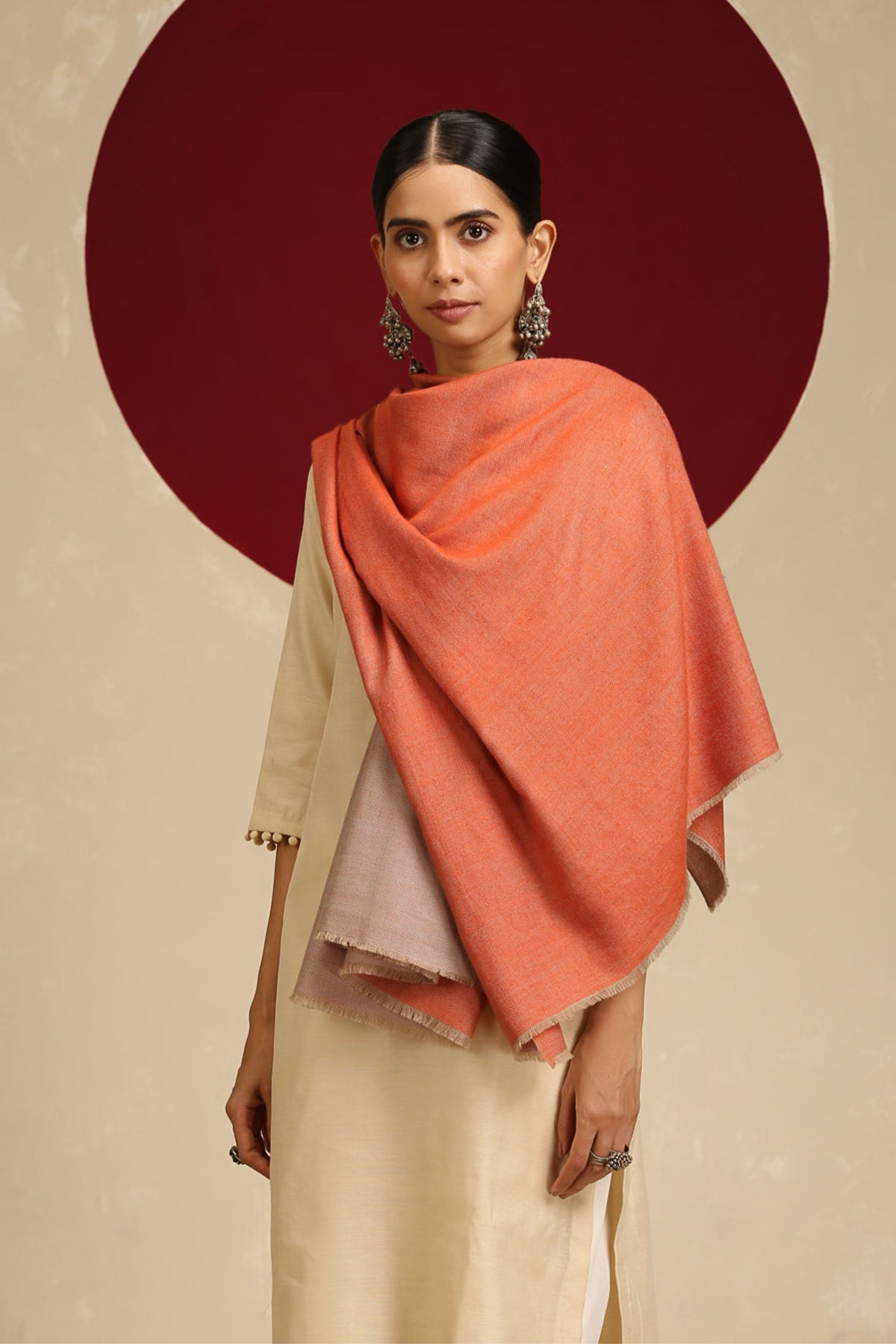 Pashmina Reversible Orange Shawl
