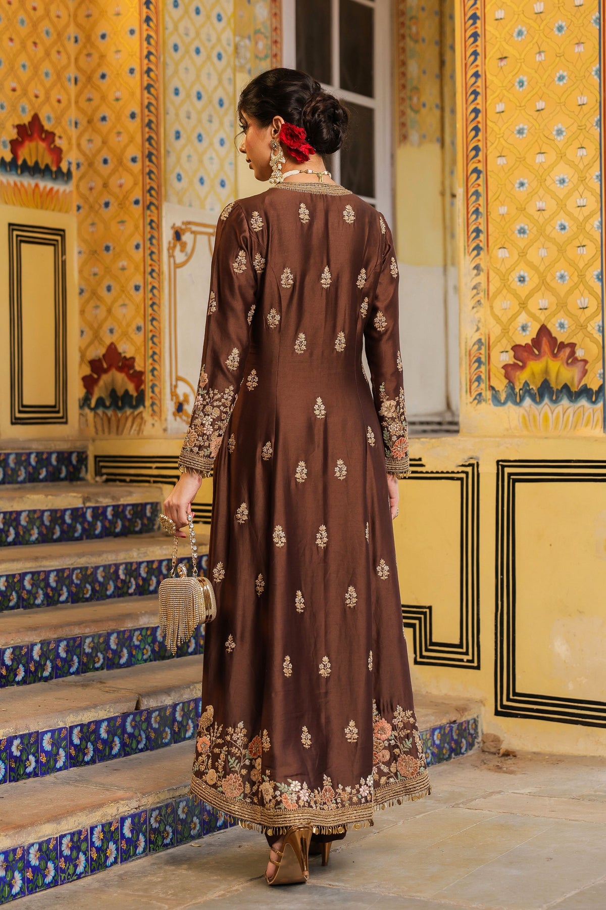Ahista Brown Anarkali Set