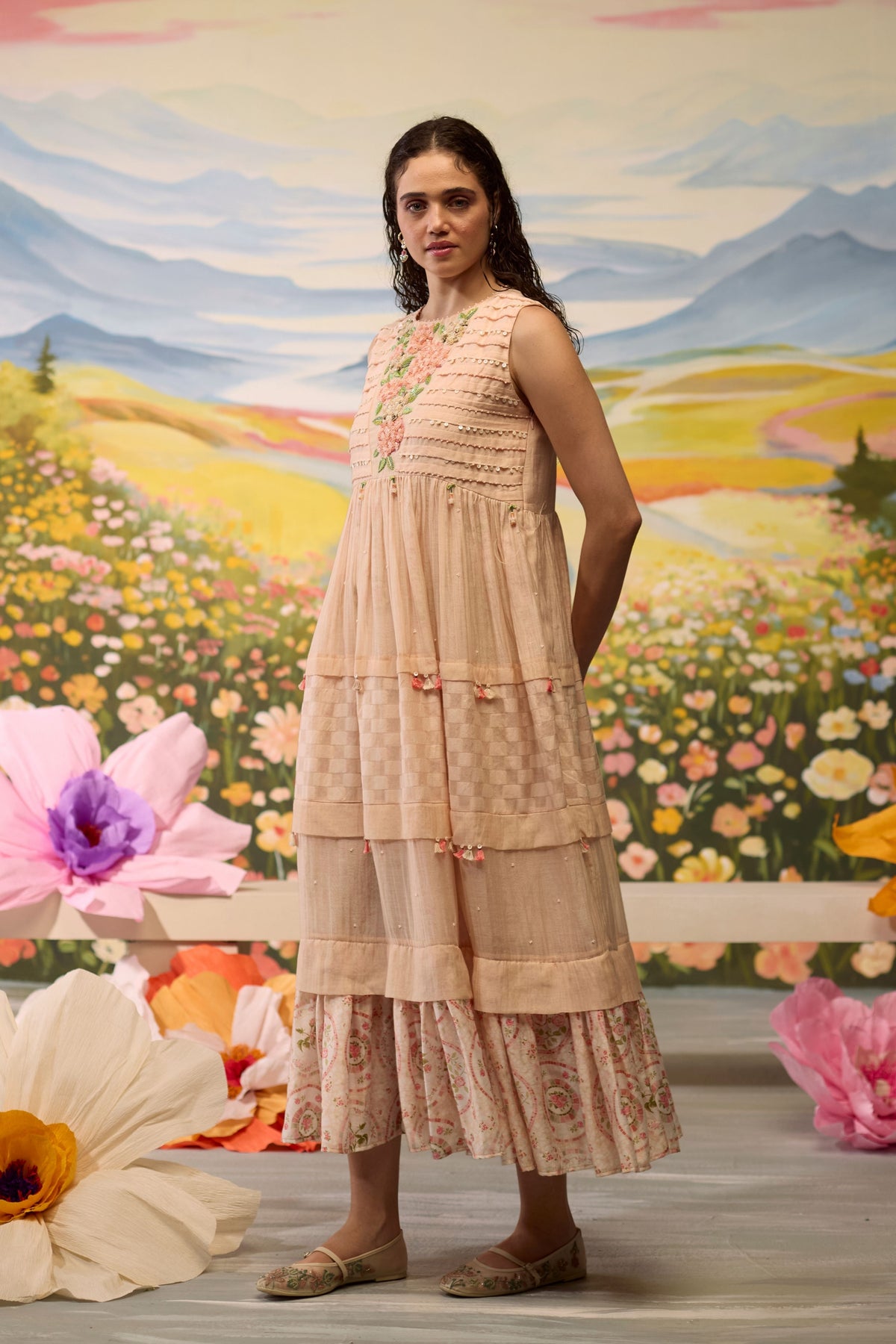 Sorbet Floral Beaded Dress