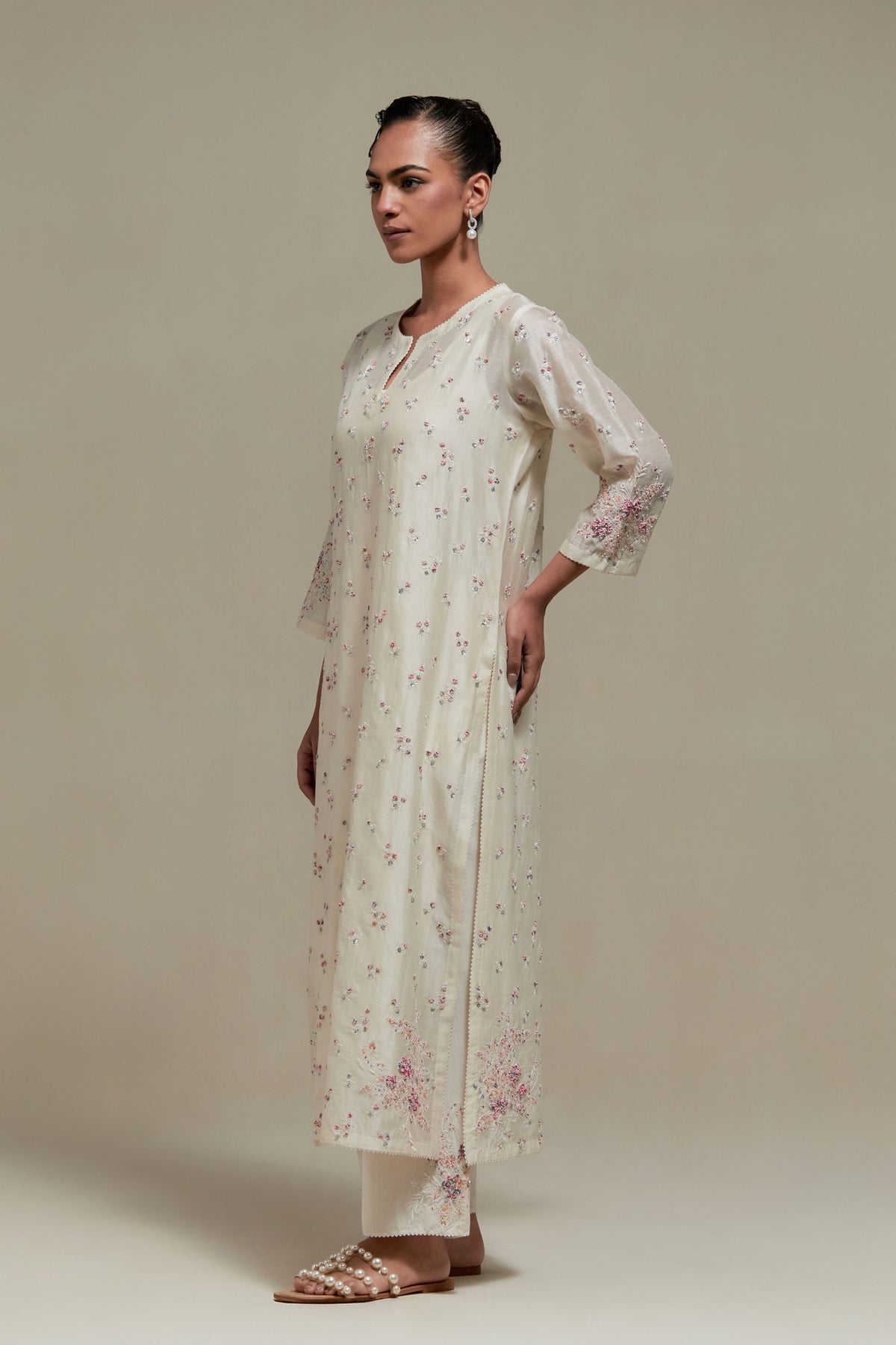Pink Straight Kurta Set